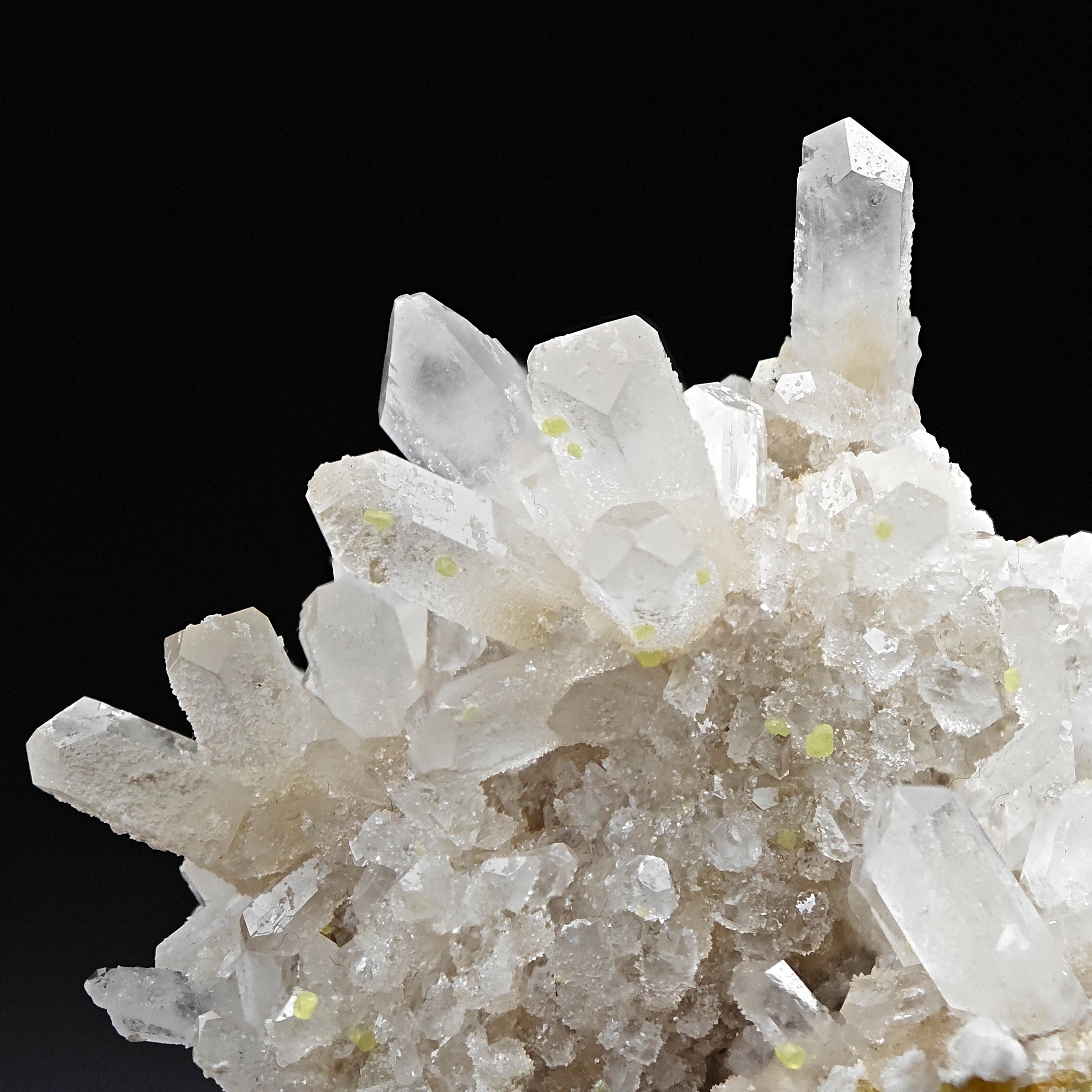 CELESTINE & SULFUR - Lustrous Celestine with yellow native Sulfur from Sicily, Italy - Quartz-like Trasparency