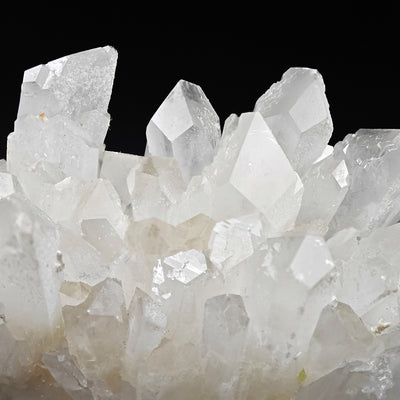 Top view of celestine crystal cluster with hints of yellow sulfur, Sicily