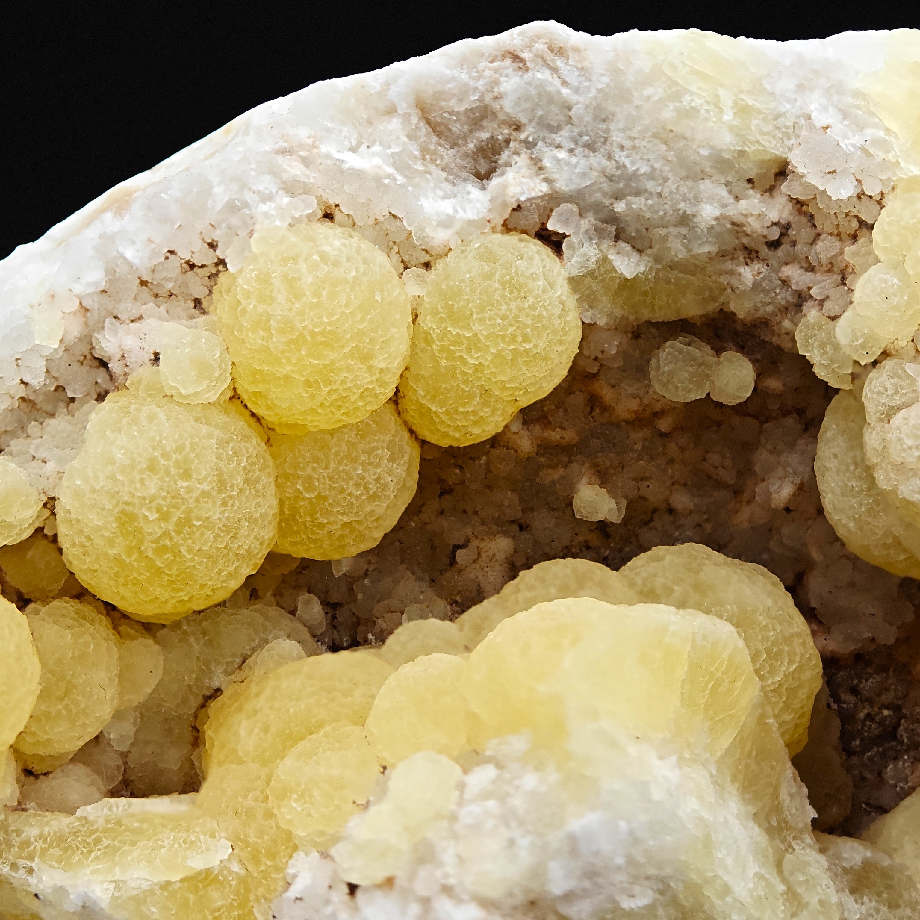 FLUORITE – Spherical Golden-Yellow Crystals on Quartz, Zhejiang, China