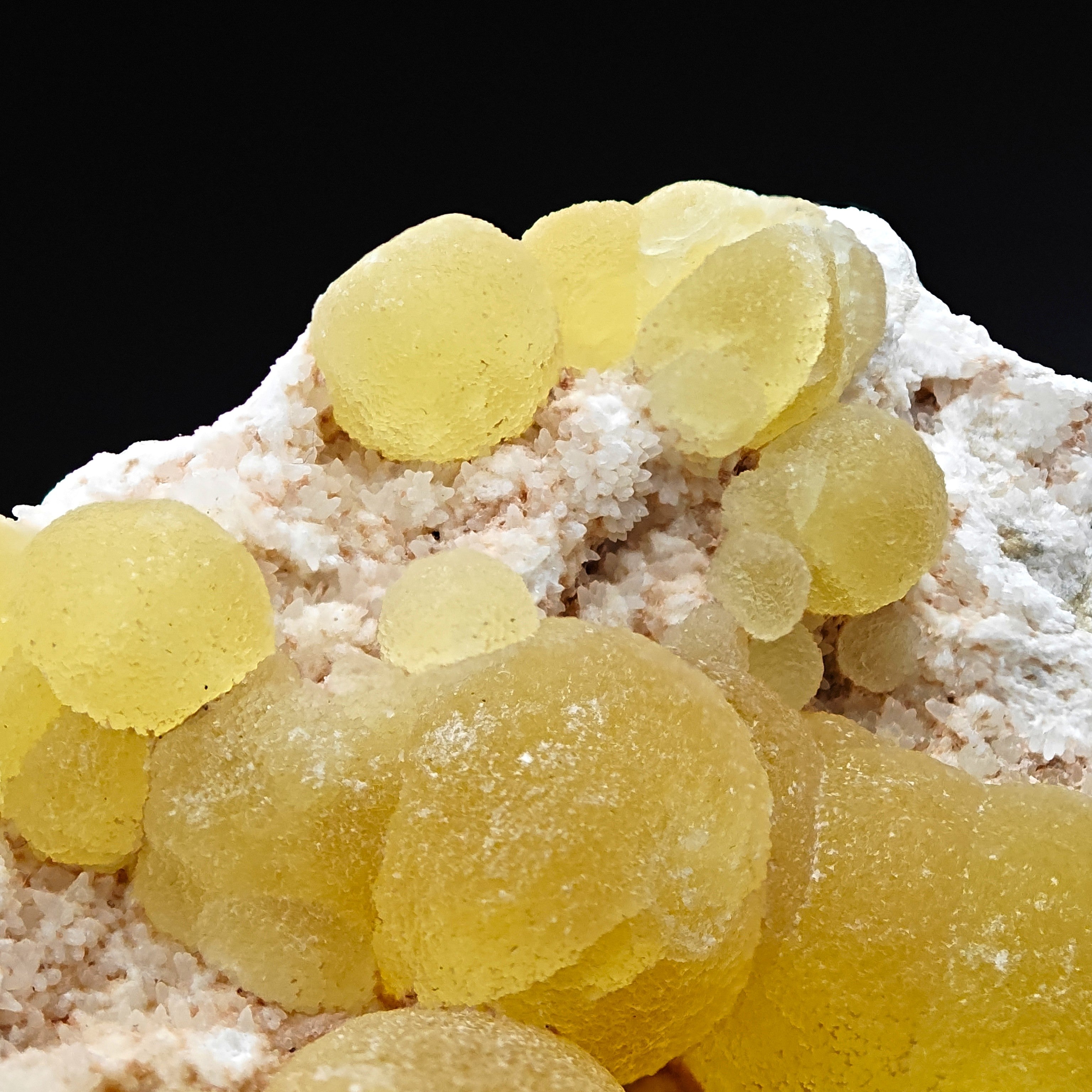 FLUORITE – Rare Golden Yellow Spherical Crystals, Qingwan Mine, China