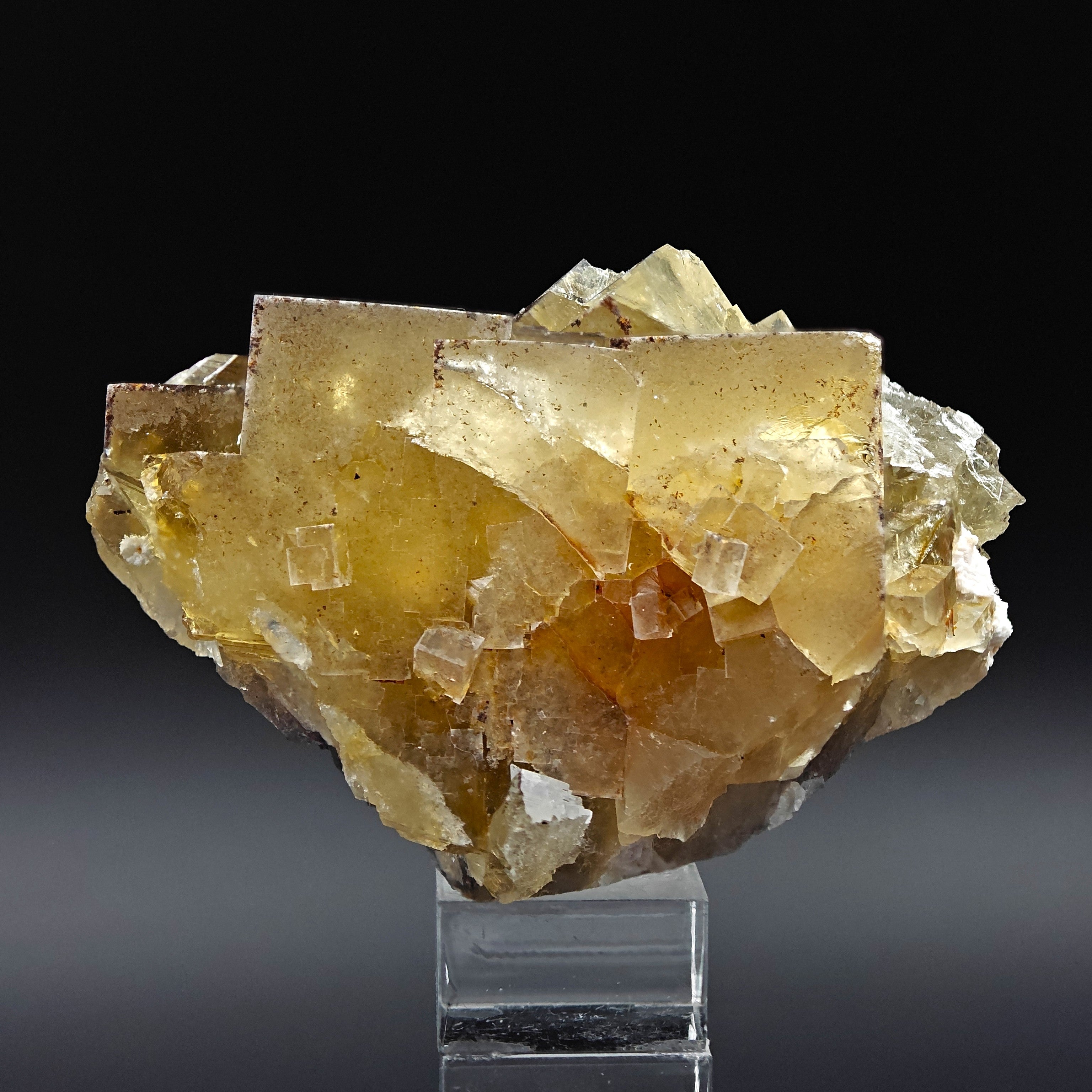 FLUORITE – Golden-Yellow Cubic Crystals, Huairou District, Beijing, China
