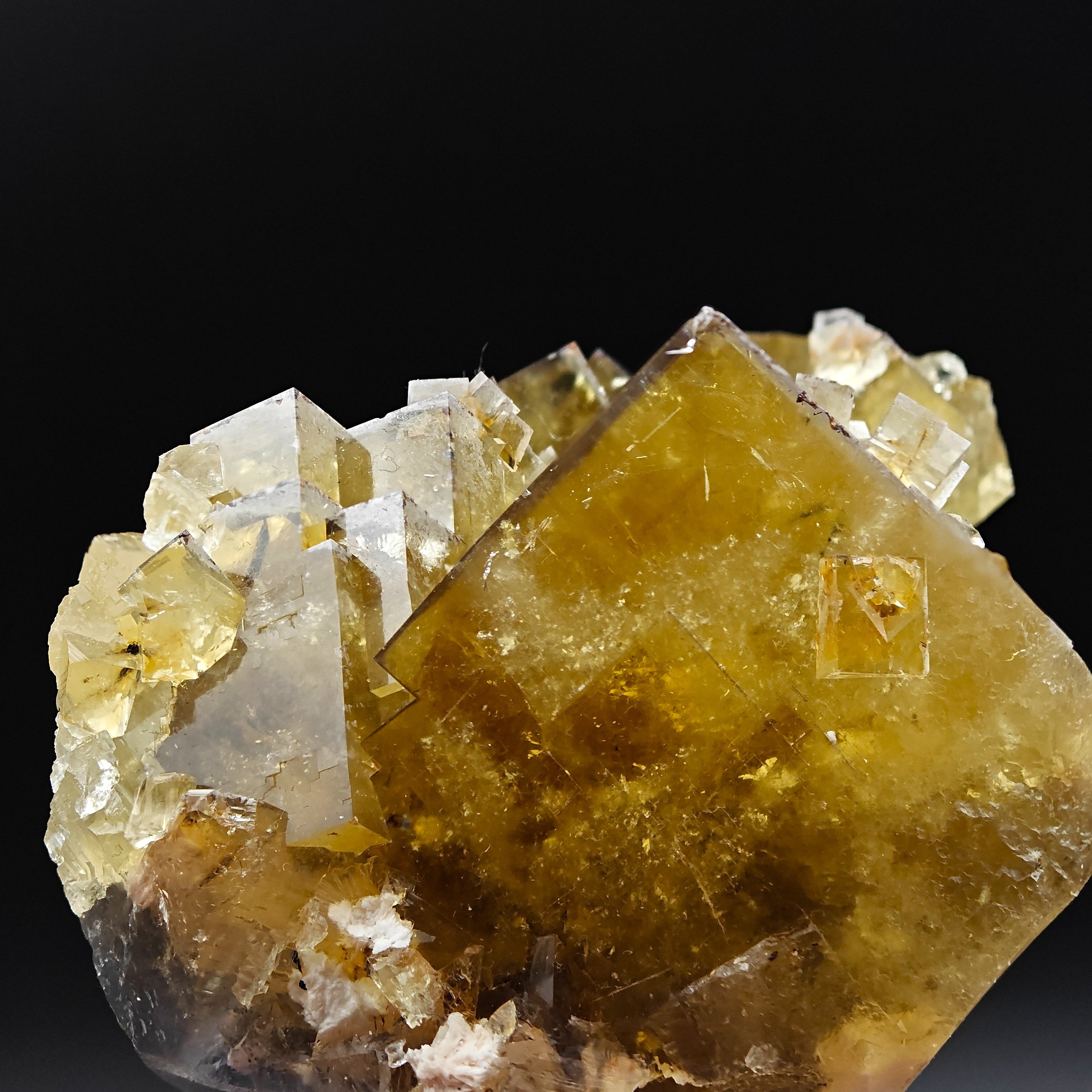 FLUORITE – Golden Yellow Cubic Crystals, Lanying Mine, Beijing, China