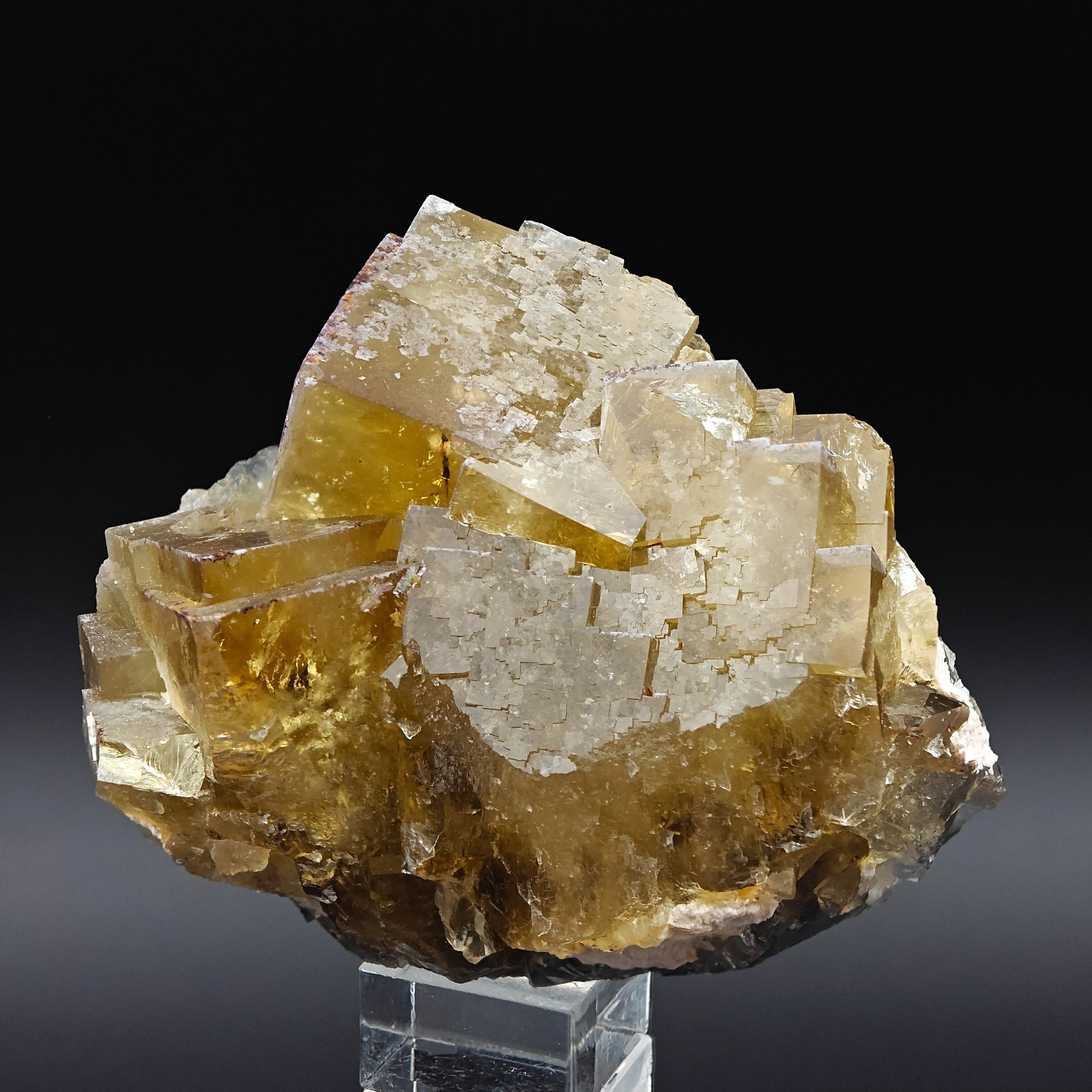 FLUORITE – Golden Yellow Cubic Crystals, Huairou District, Beijing, China