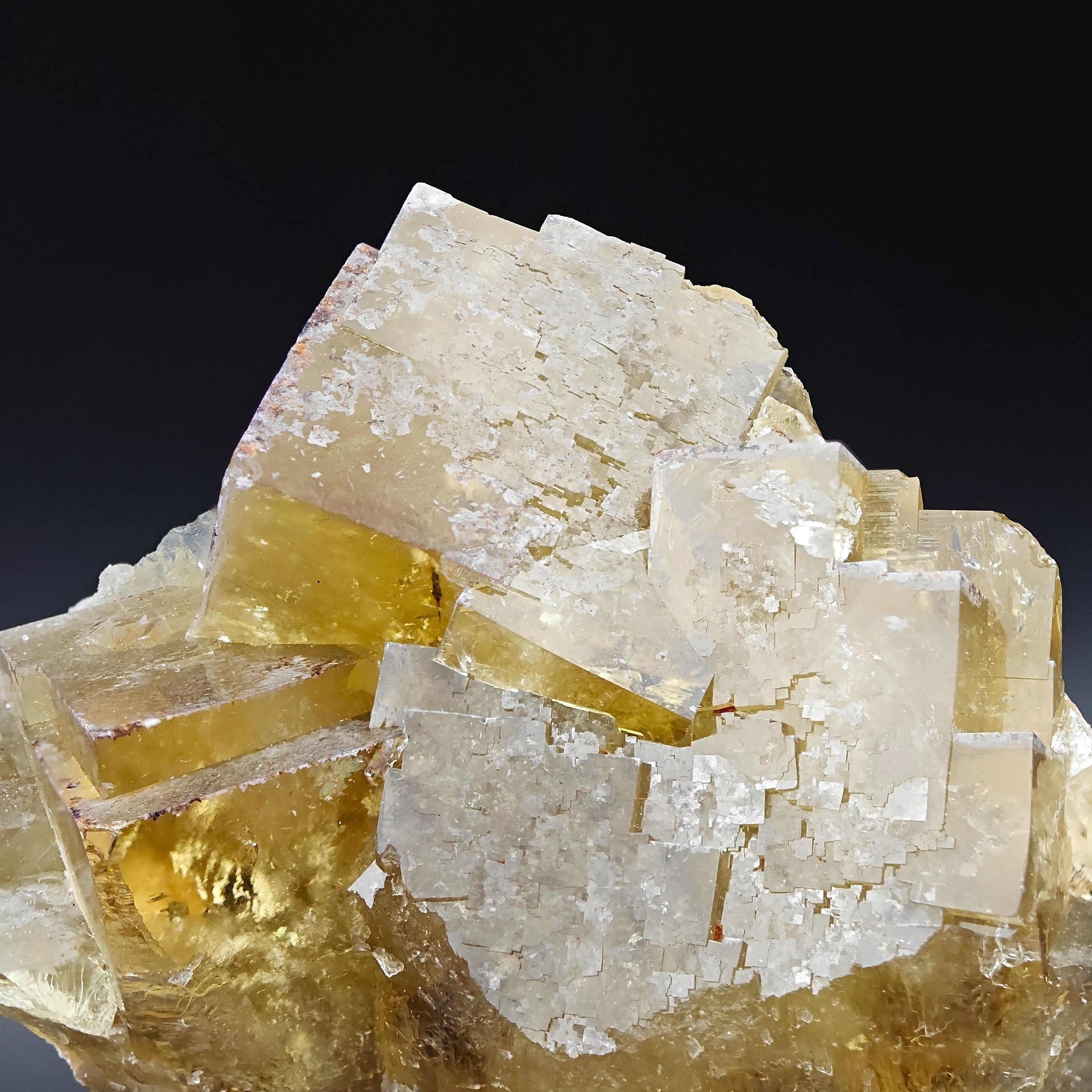 FLUORITE – Golden Yellow Cubic Crystals, Huairou District, Beijing, China