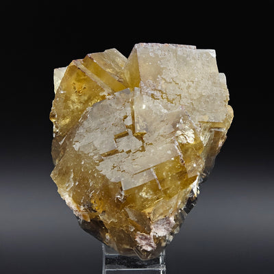 Fluorite cluster on matrix with sharp cubic crystal edges, Huairou District, Beijing, China