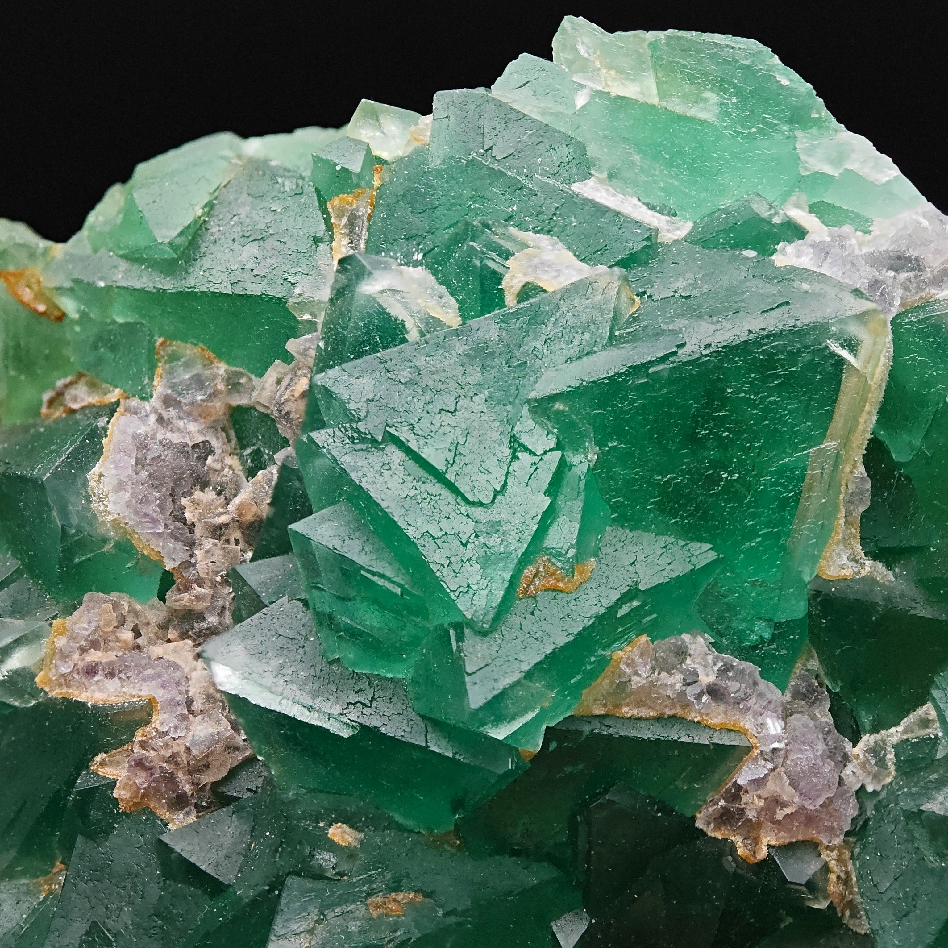 FLUORITE – Vivid Green Octahedral Crystals with Phantoms, China