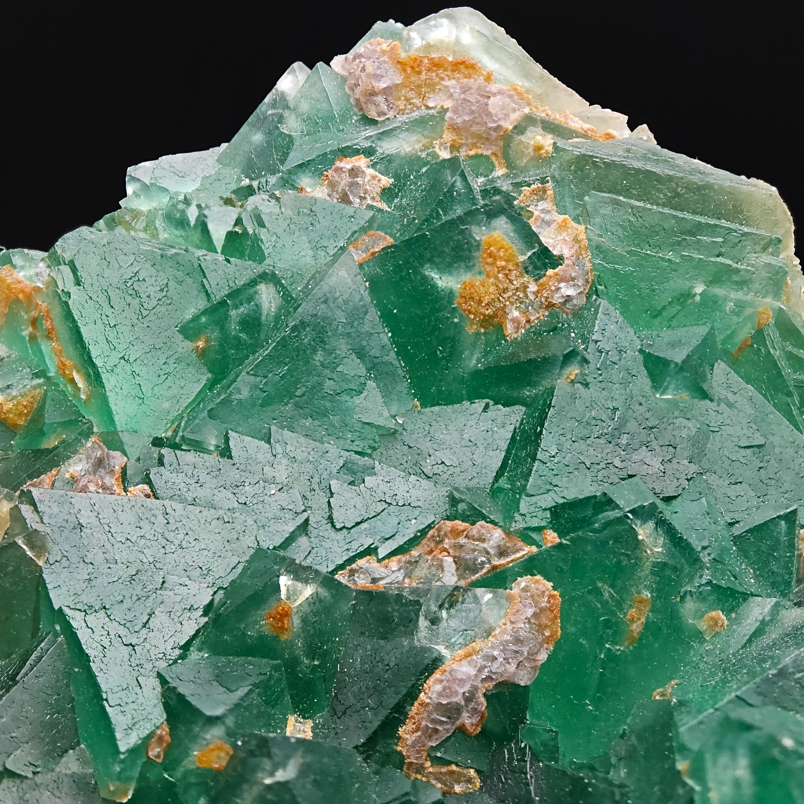 FLUORITE – Vivid Green Octahedral Crystals with Phantoms, China