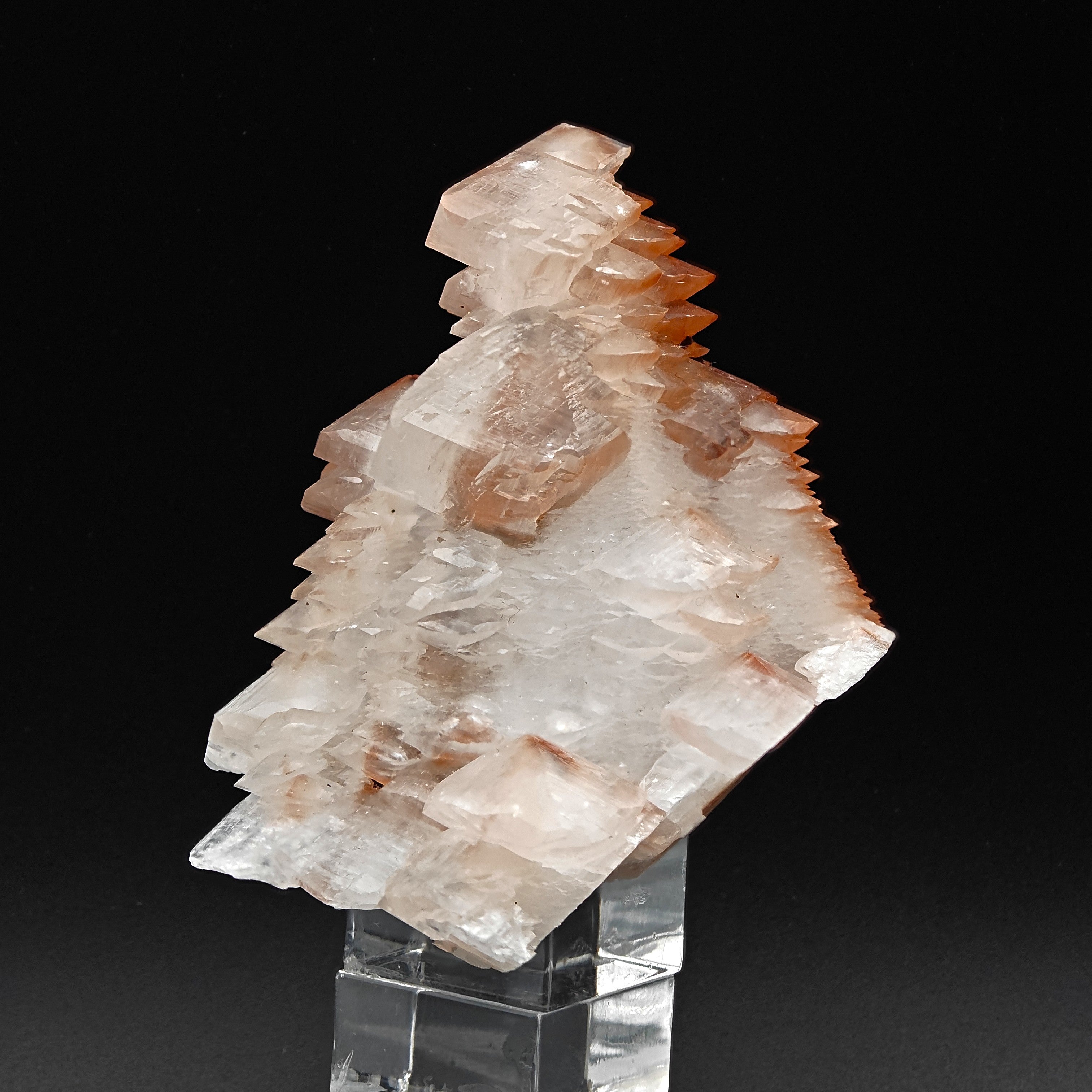 CALCITE & HEMATITE – Pagoda-Style Crystals, Fengjiashan Mine, China