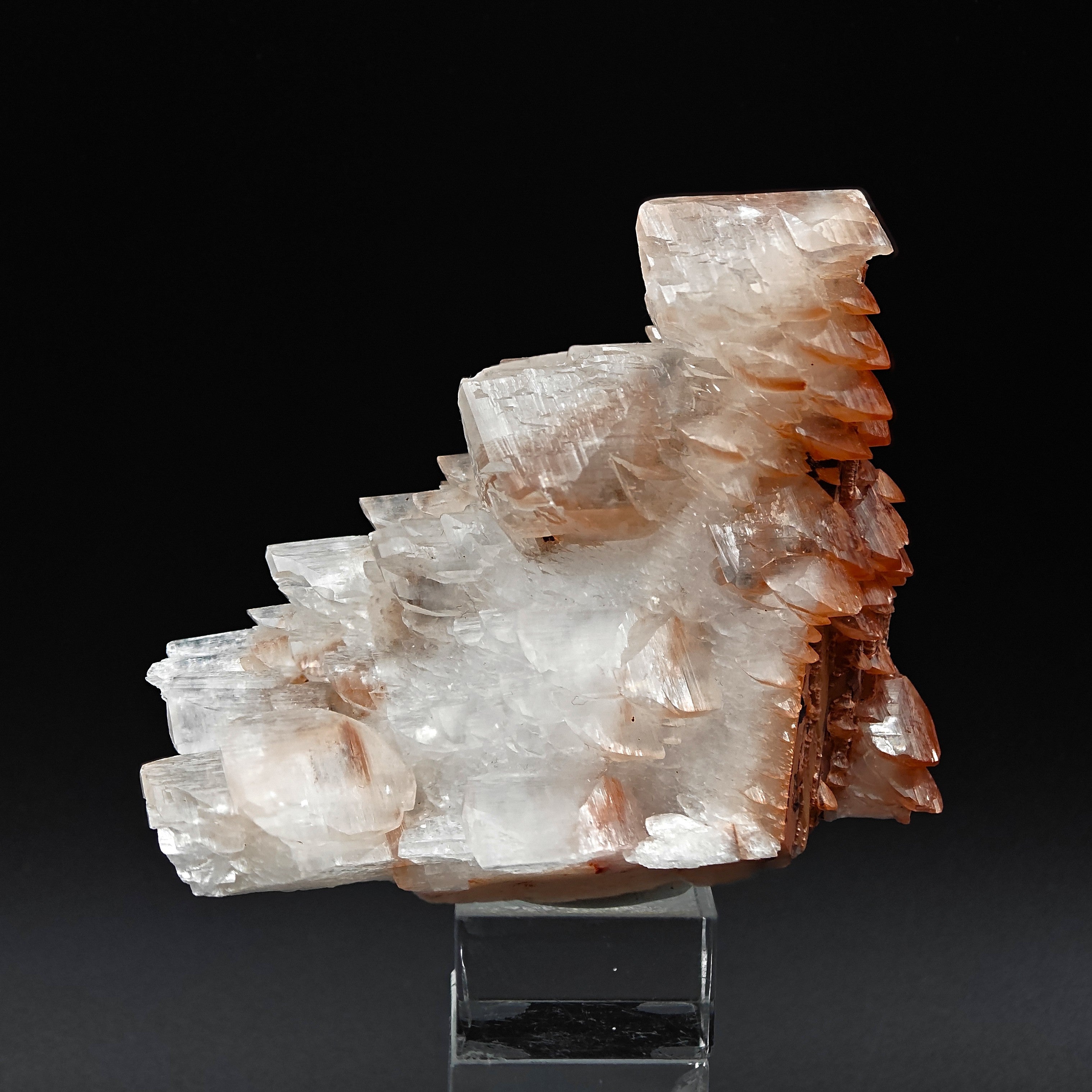 CALCITE & HEMATITE – Pagoda-Style Crystals, Fengjiashan Mine, China