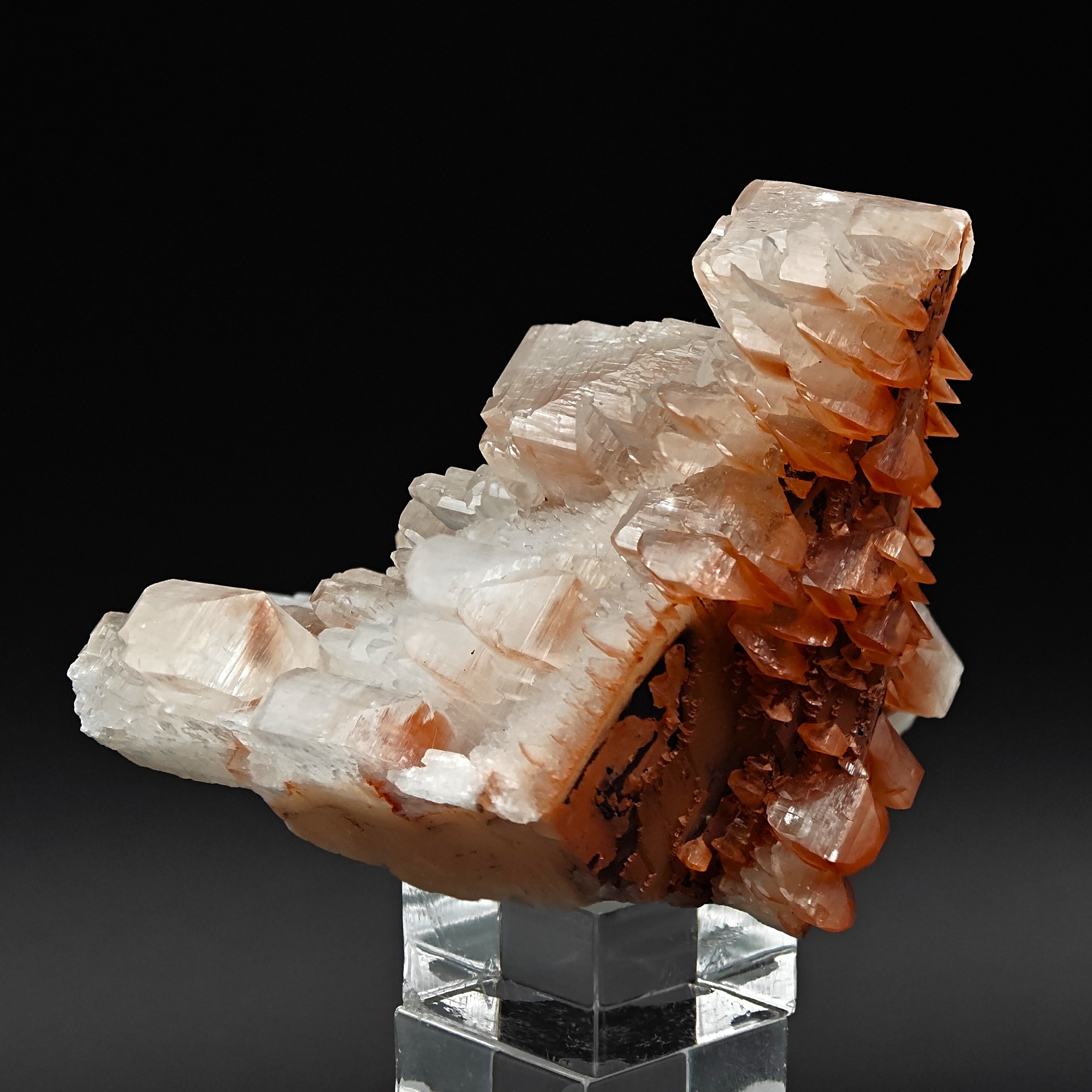 CALCITE & HEMATITE – Pagoda-Style Crystals, Fengjiashan Mine, China