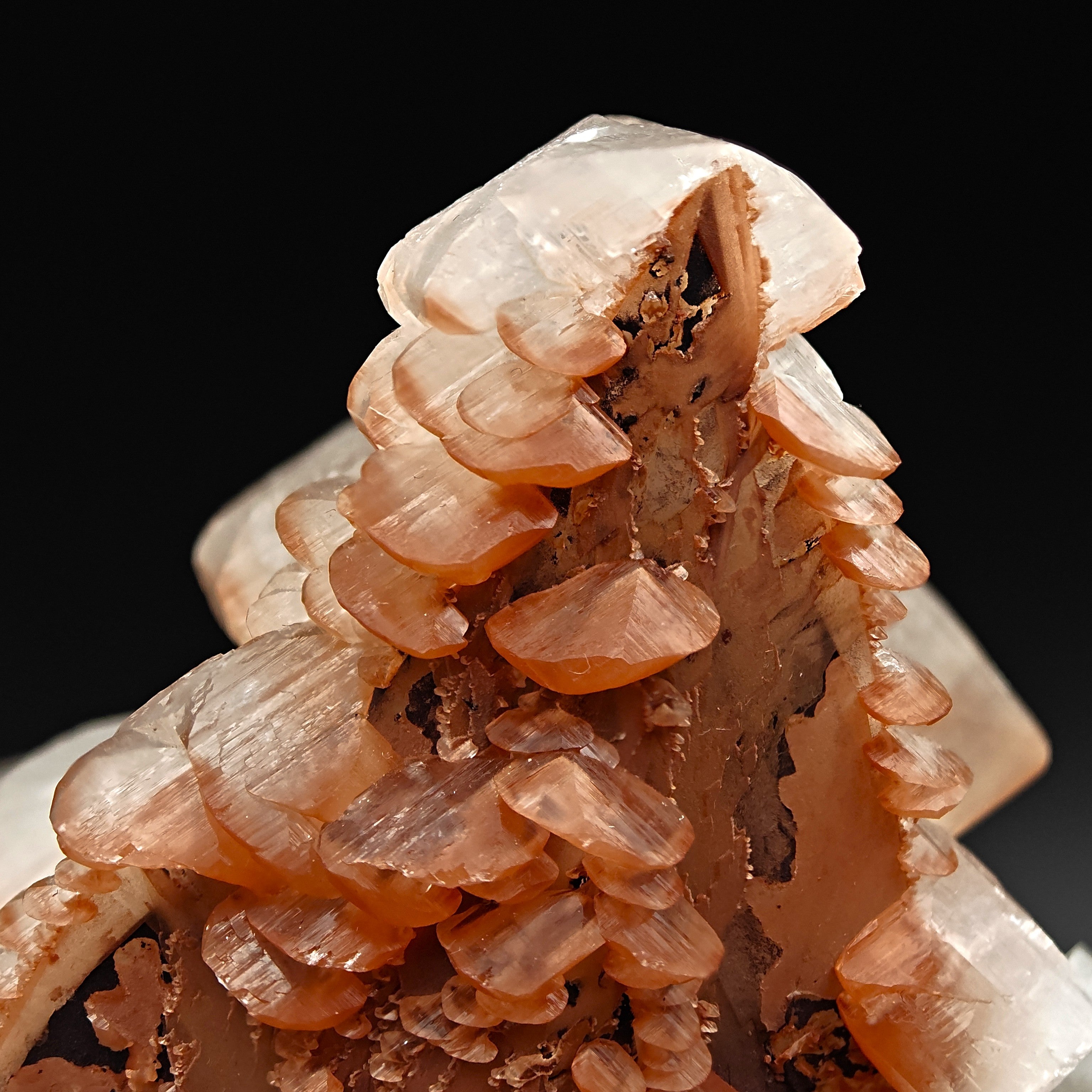 CALCITE & HEMATITE – Pagoda-Style Crystals, Fengjiashan Mine, China
