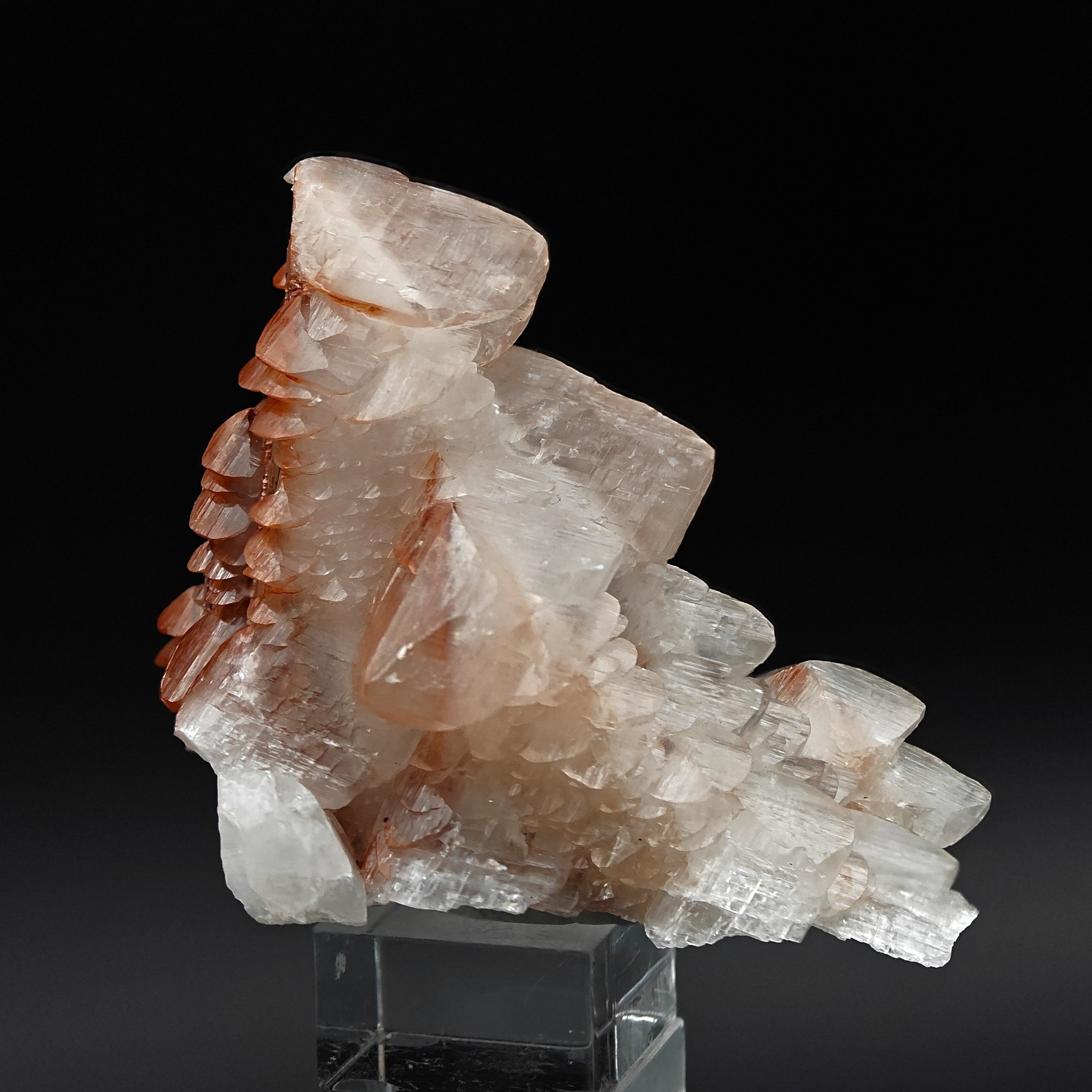 CALCITE & HEMATITE – Pagoda-Style Crystals, Fengjiashan Mine, China