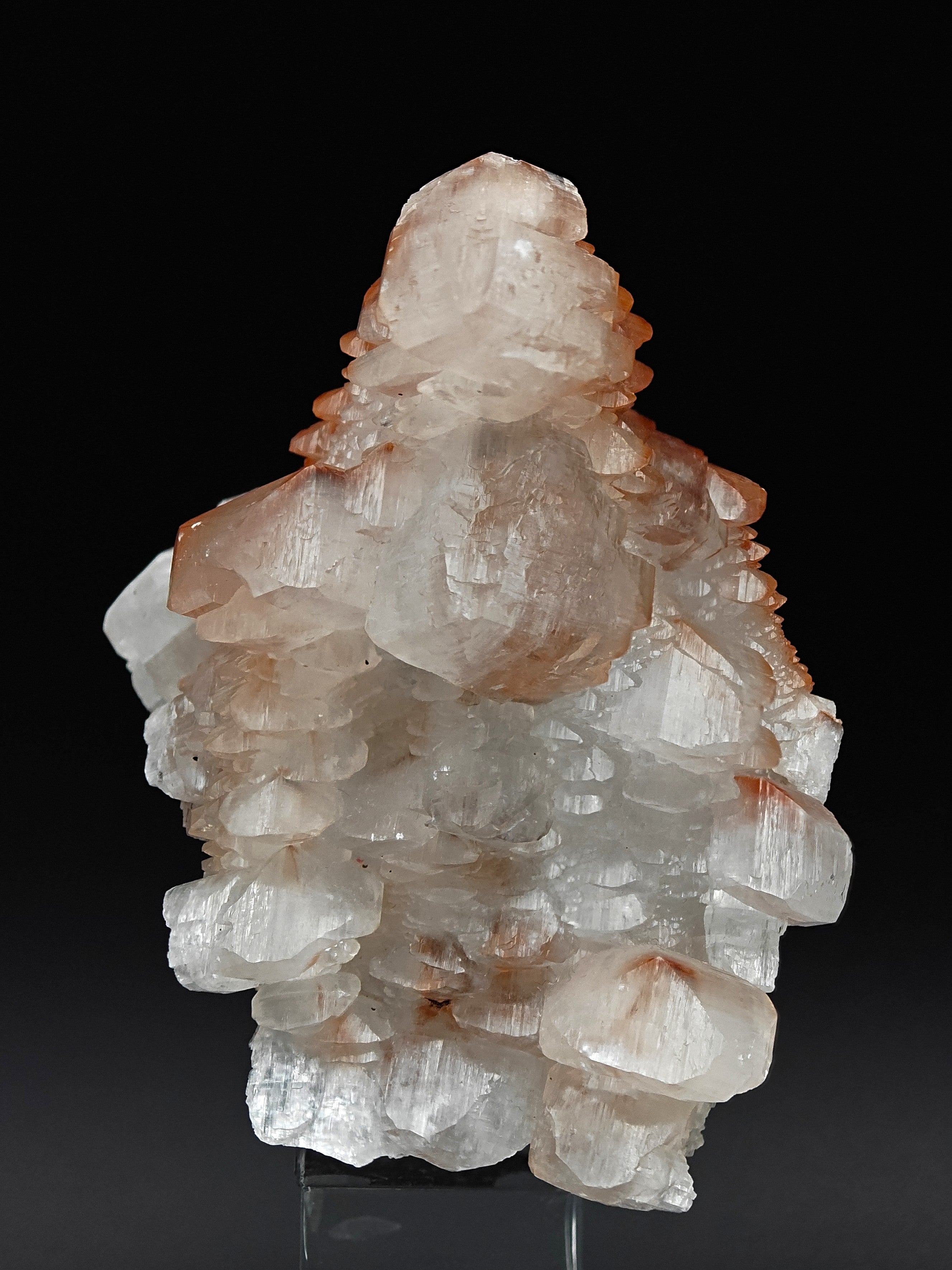 CALCITE & HEMATITE – Pagoda-Style Crystals, Fengjiashan Mine, China