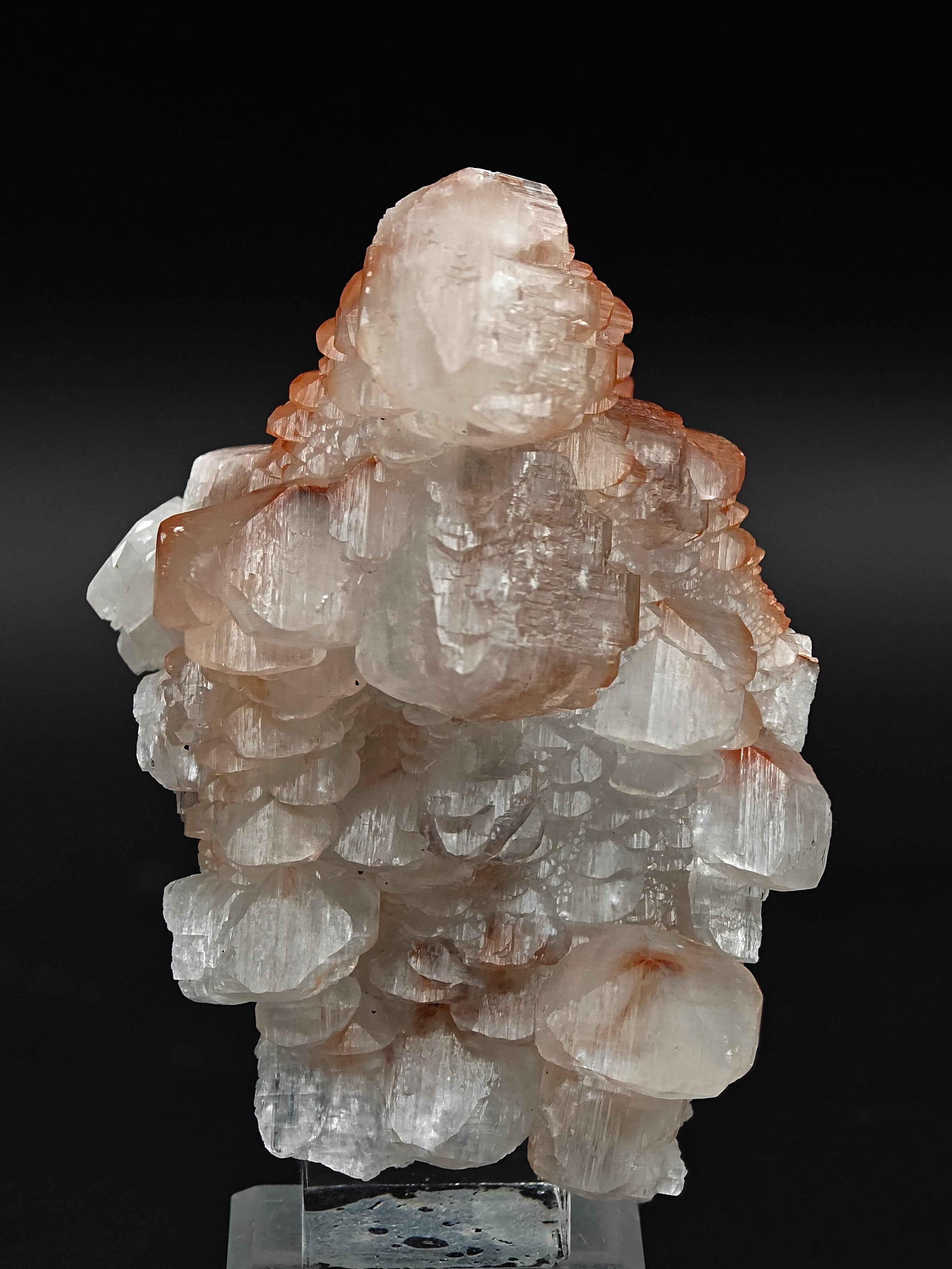 CALCITE & HEMATITE – Pagoda-Style Crystals, Fengjiashan Mine, China