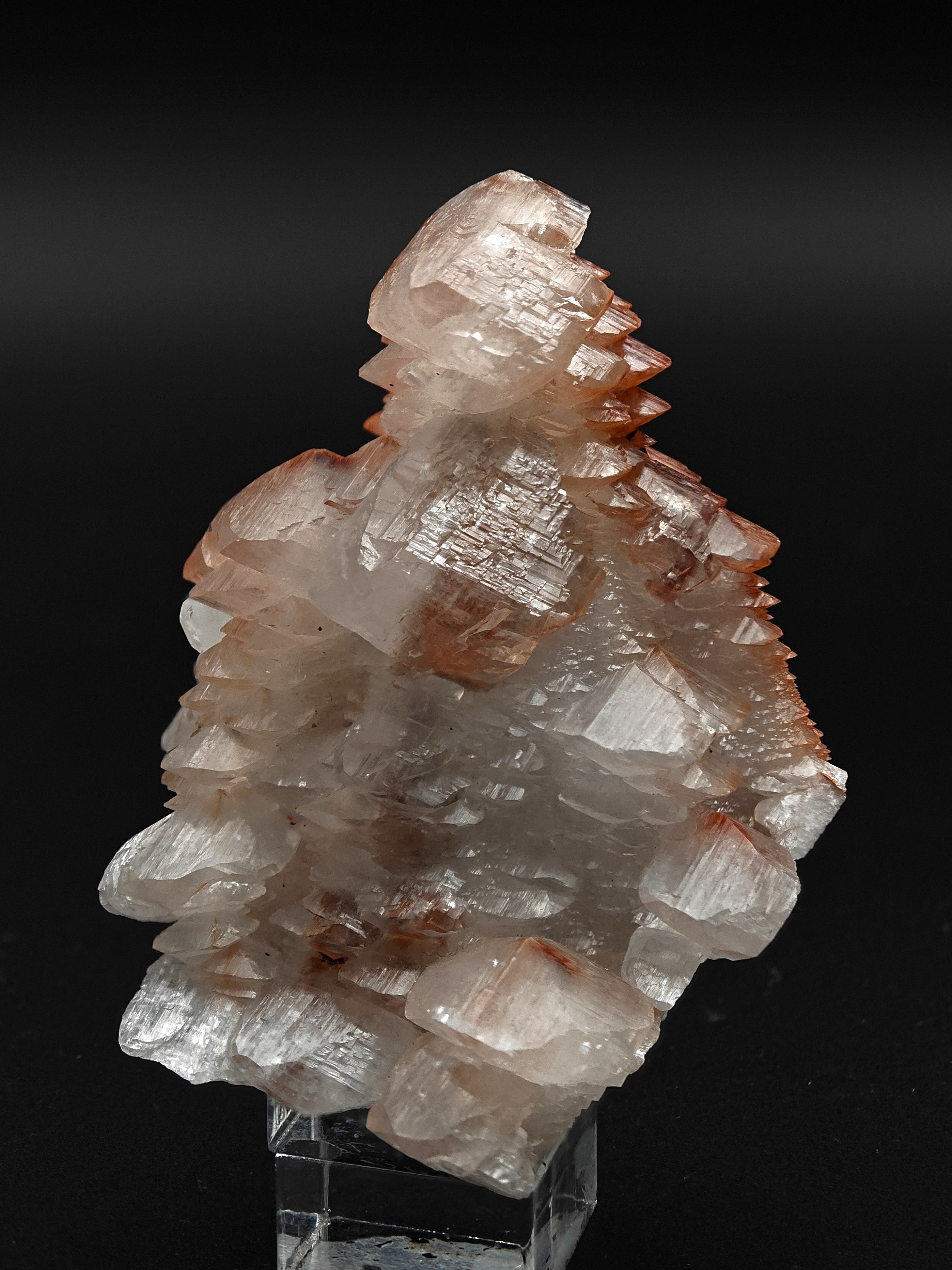 CALCITE & HEMATITE – Pagoda-Style Crystals, Fengjiashan Mine, China