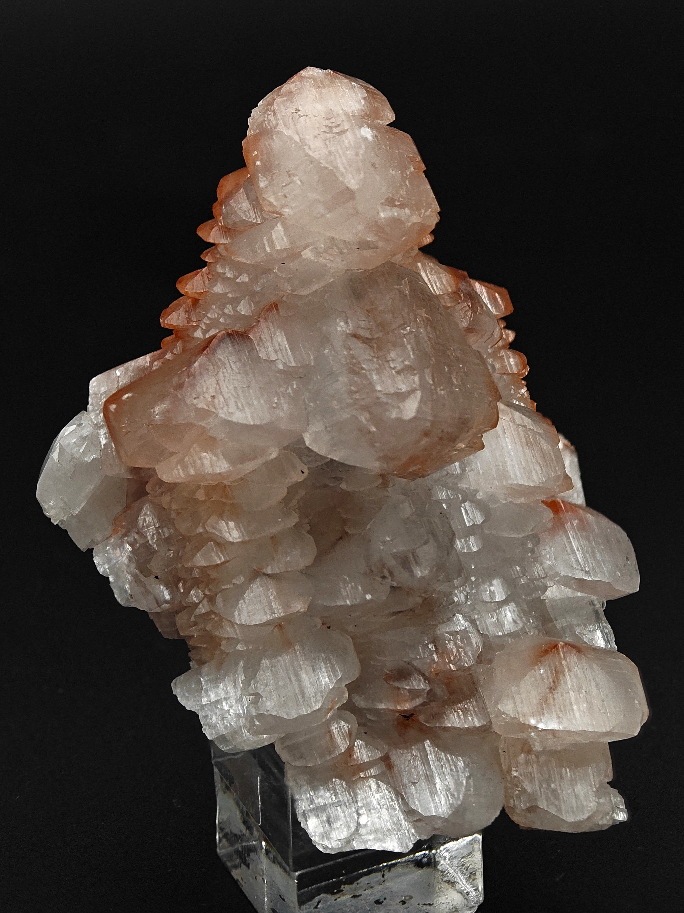 CALCITE & HEMATITE – Pagoda-Style Crystals, Fengjiashan Mine, China