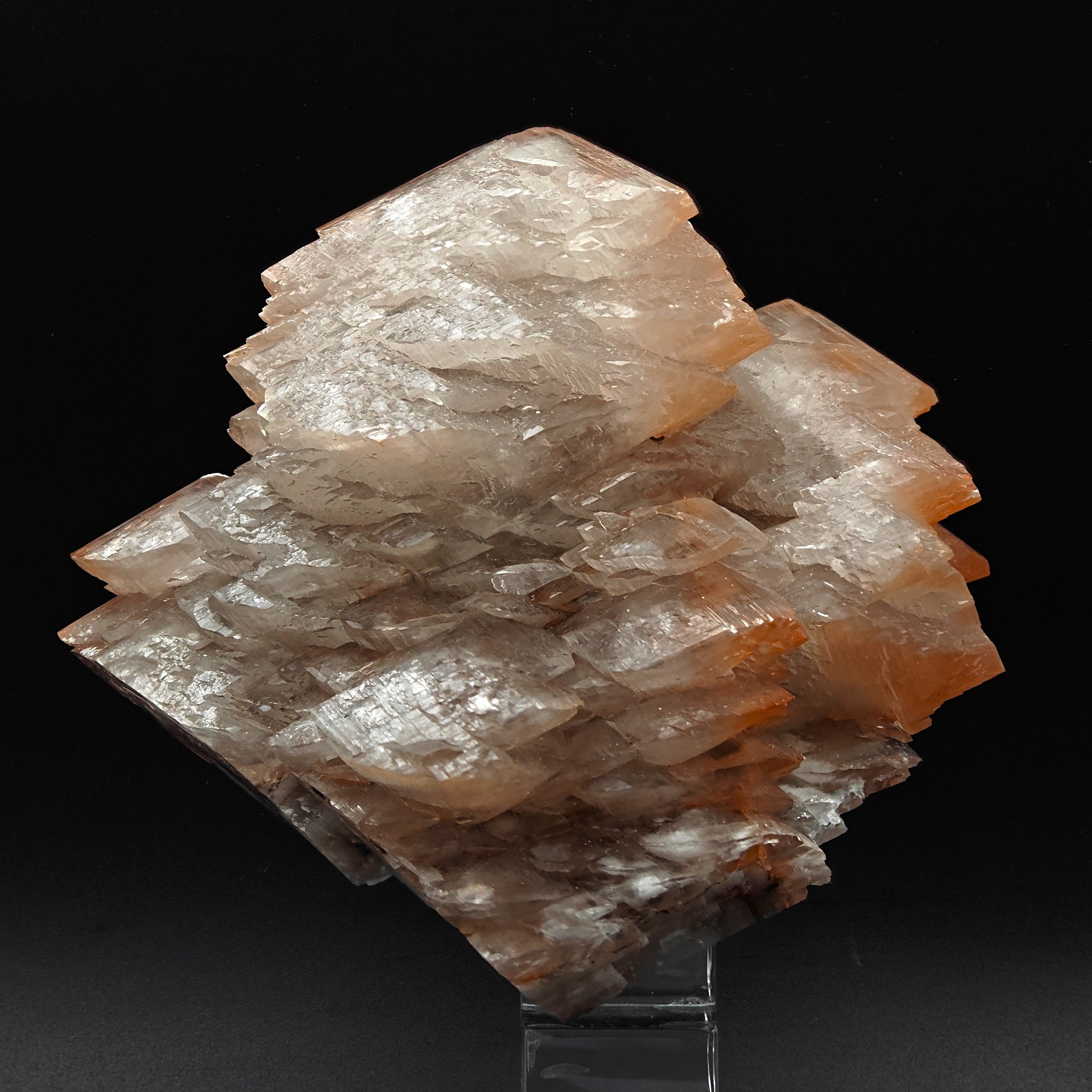 CALCITE – Lustrous Pagoda Crystals with Red Hematite, Fengjiashan Mine, China