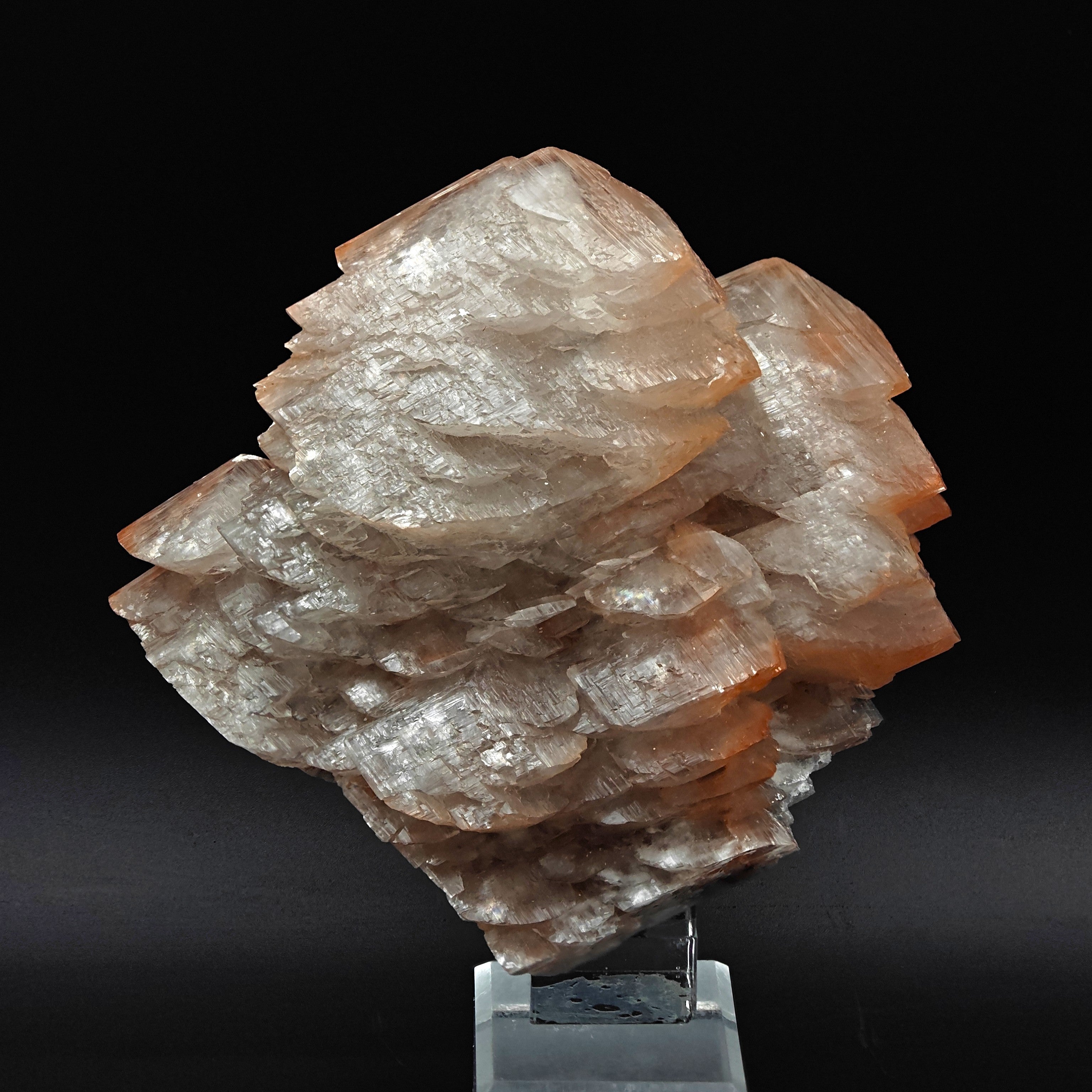 CALCITE – Lustrous Pagoda Crystals with Red Hematite, Fengjiashan Mine, China