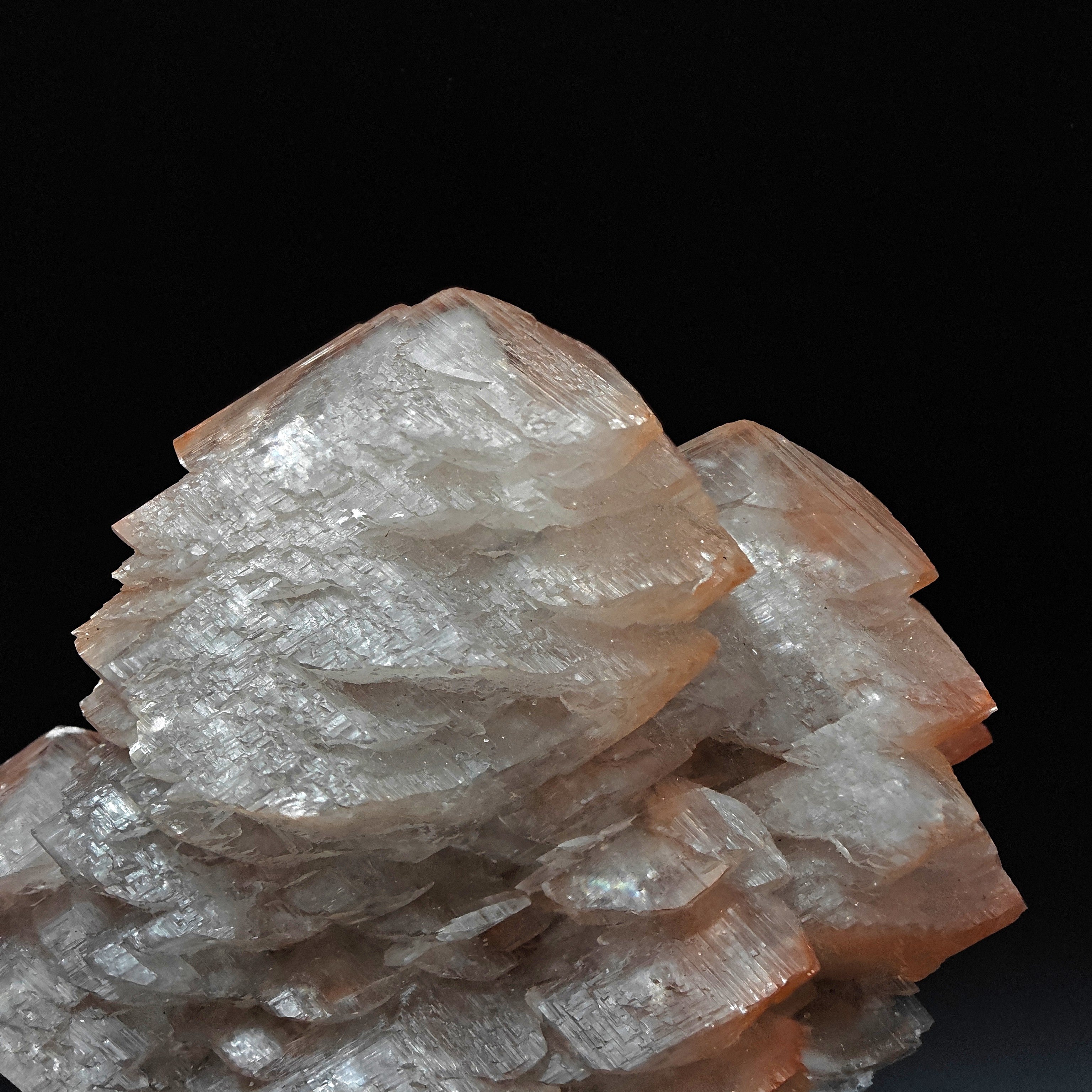CALCITE – Lustrous Pagoda Crystals with Red Hematite, Fengjiashan Mine, China