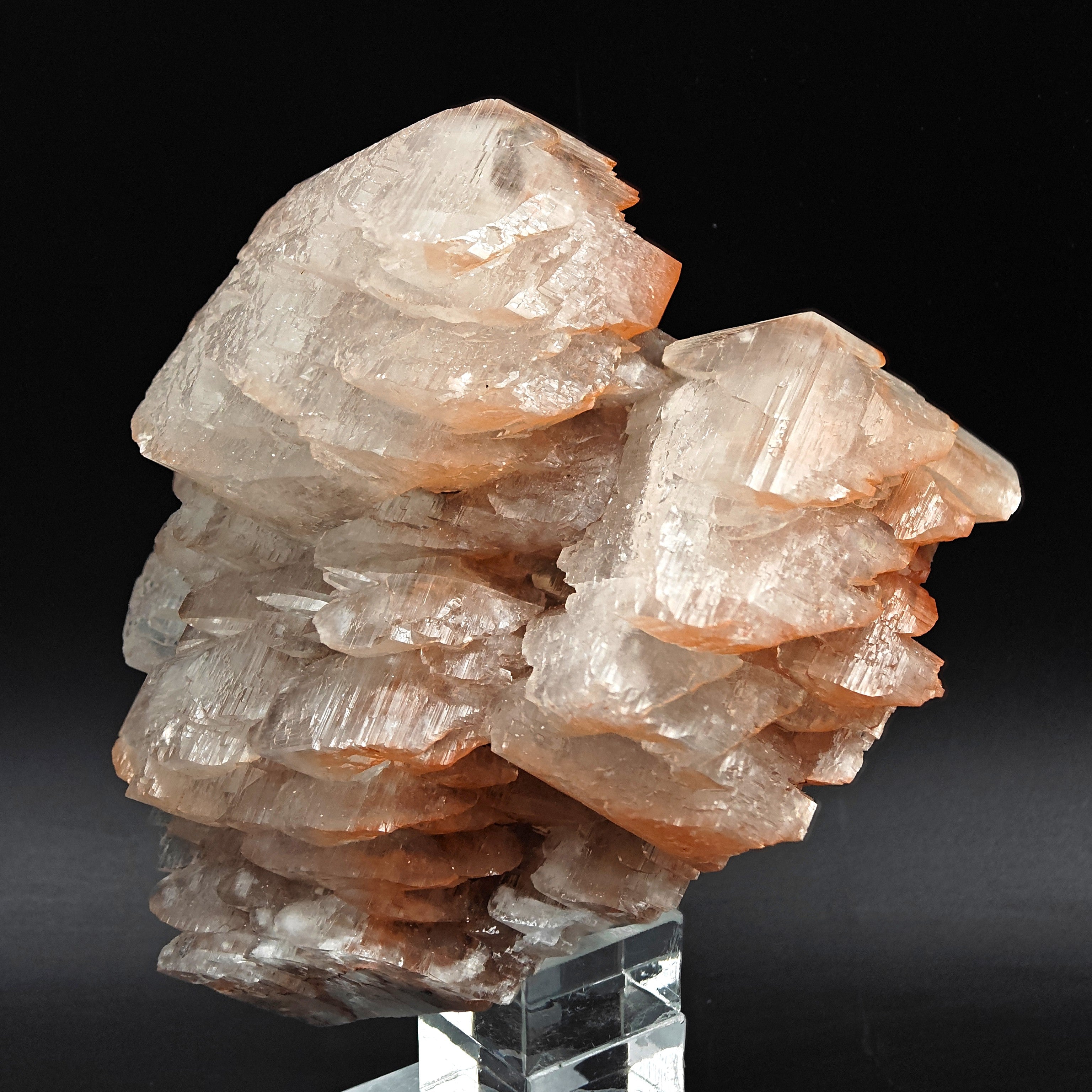 CALCITE – Lustrous Pagoda Crystals with Red Hematite, Fengjiashan Mine, China