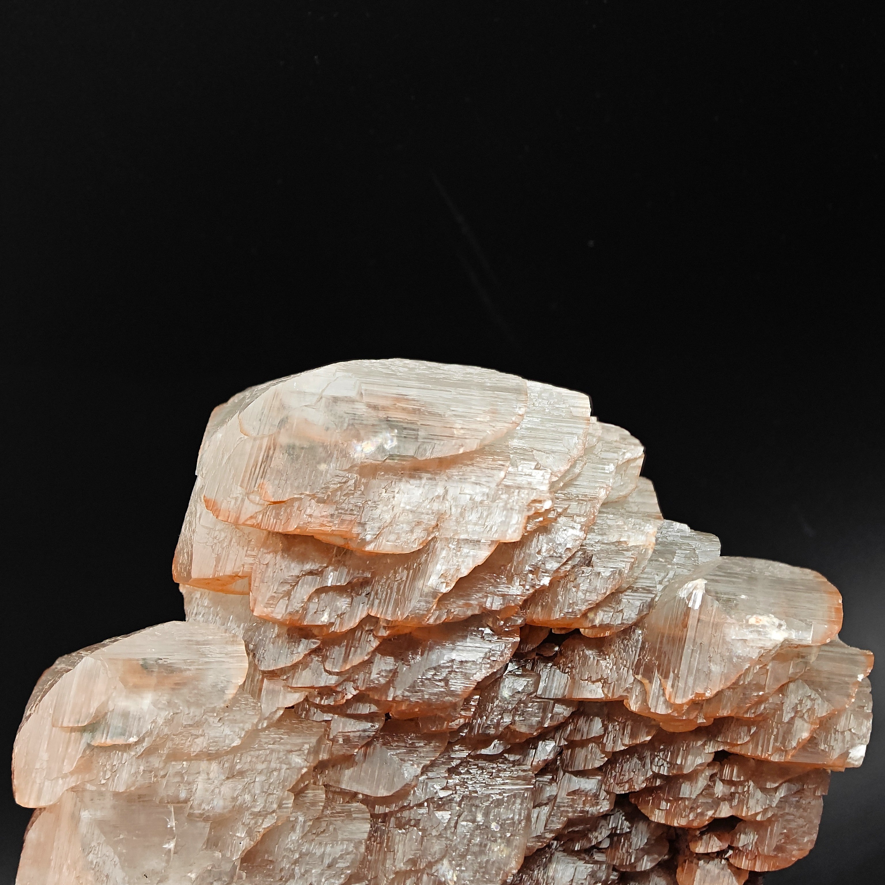 CALCITE – Lustrous Pagoda Crystals with Red Hematite, Fengjiashan Mine, China