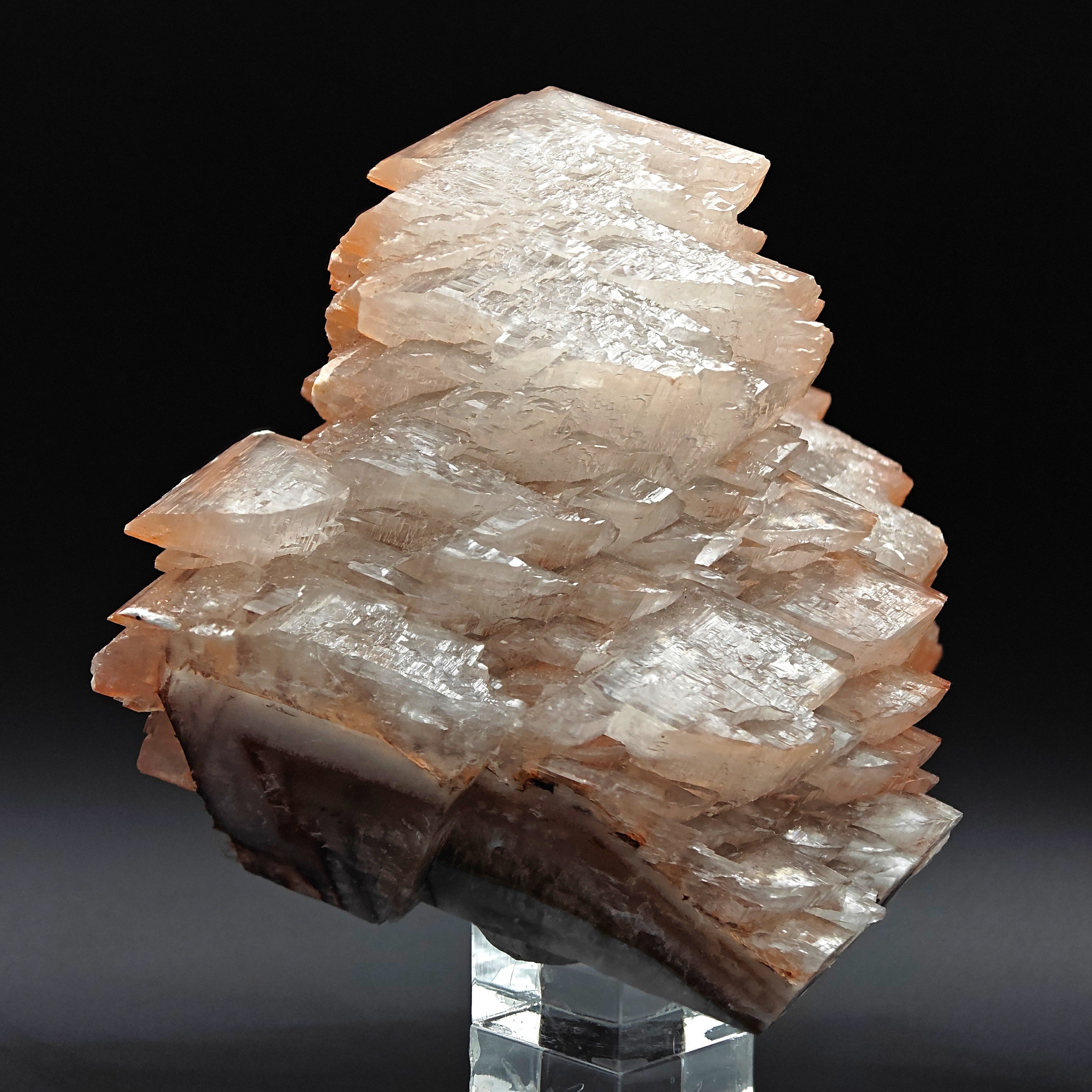 CALCITE – Lustrous Pagoda Crystals with Red Hematite, Fengjiashan Mine, China
