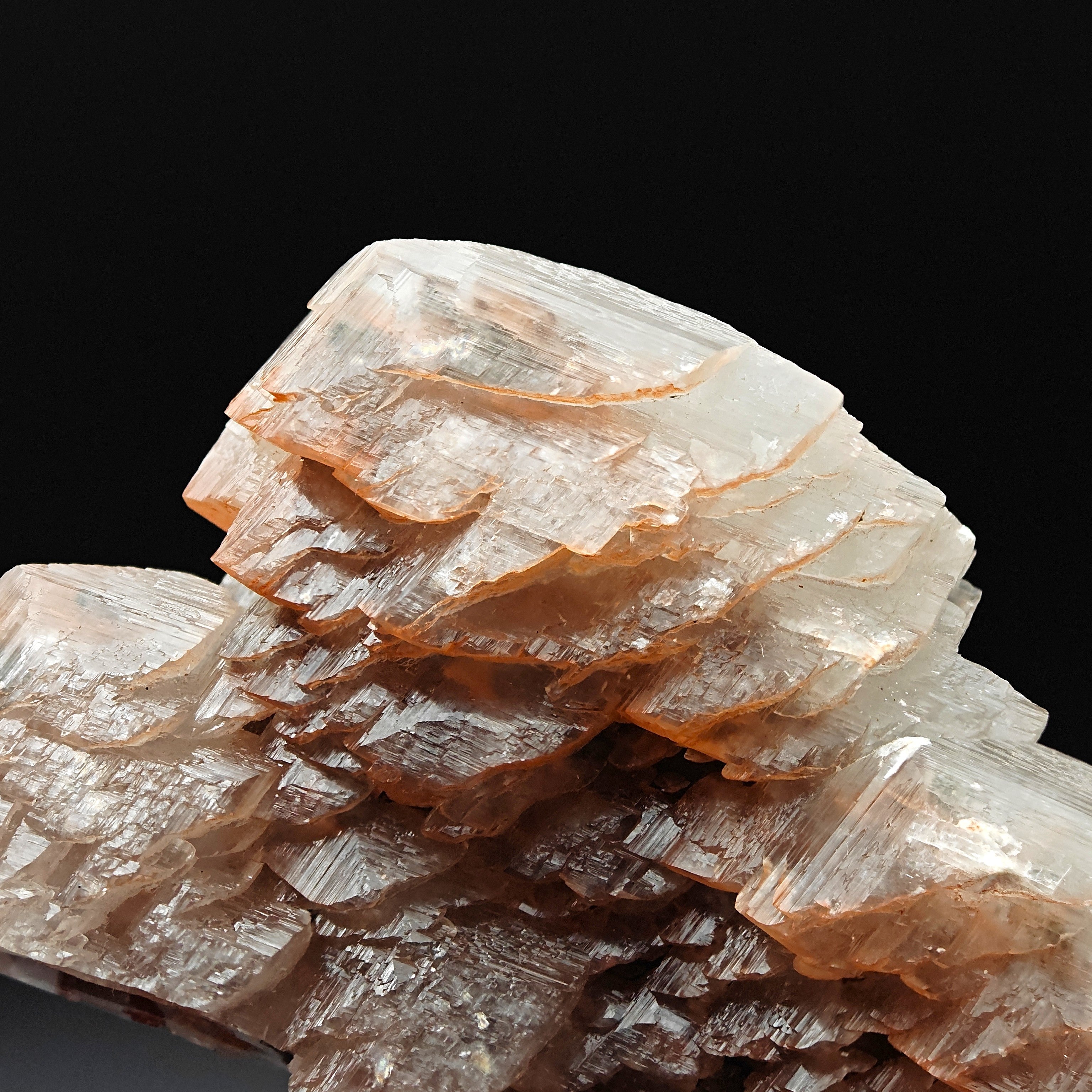 CALCITE – Lustrous Pagoda Crystals with Red Hematite, Fengjiashan Mine, China