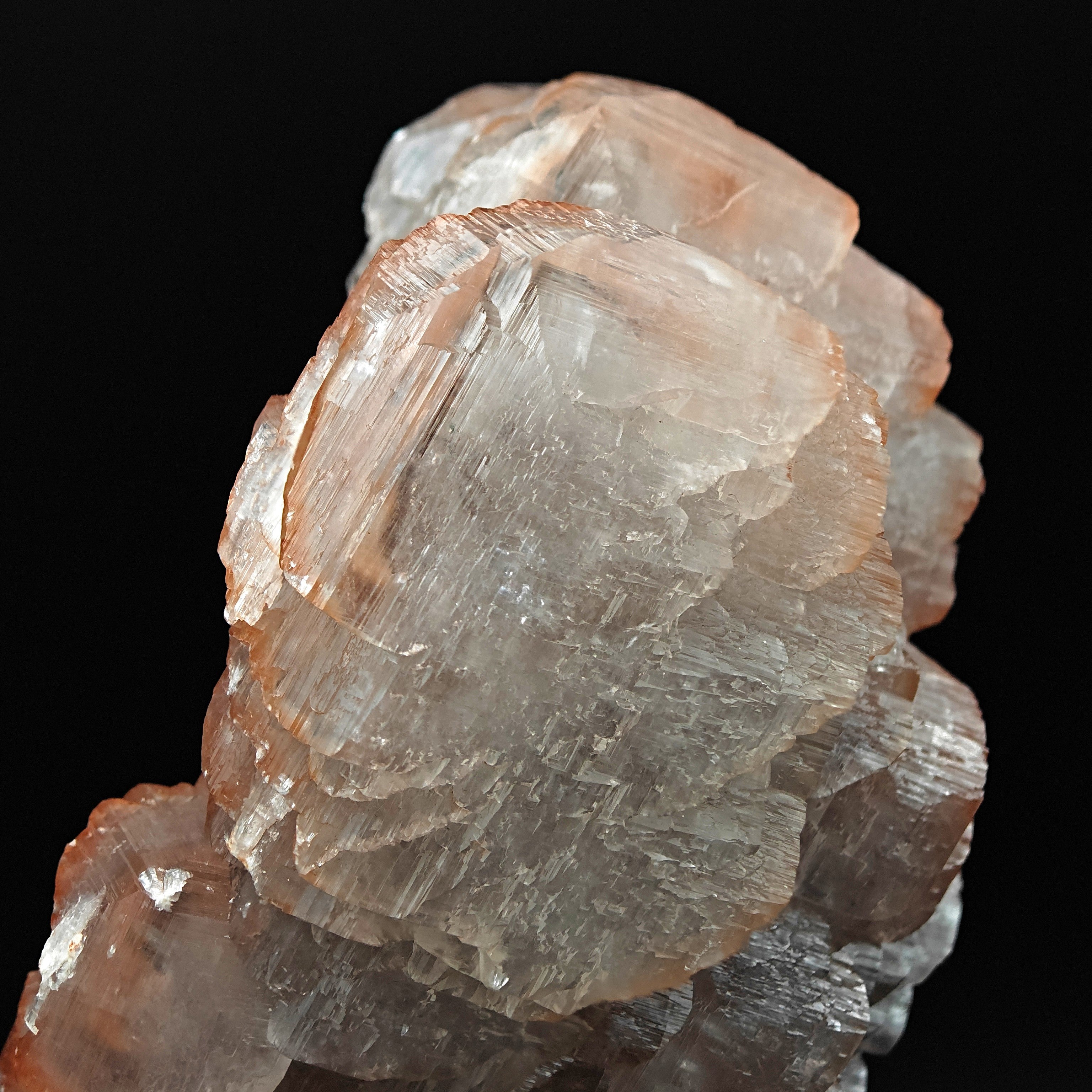 CALCITE – Lustrous Pagoda Crystals with Red Hematite, Fengjiashan Mine, China