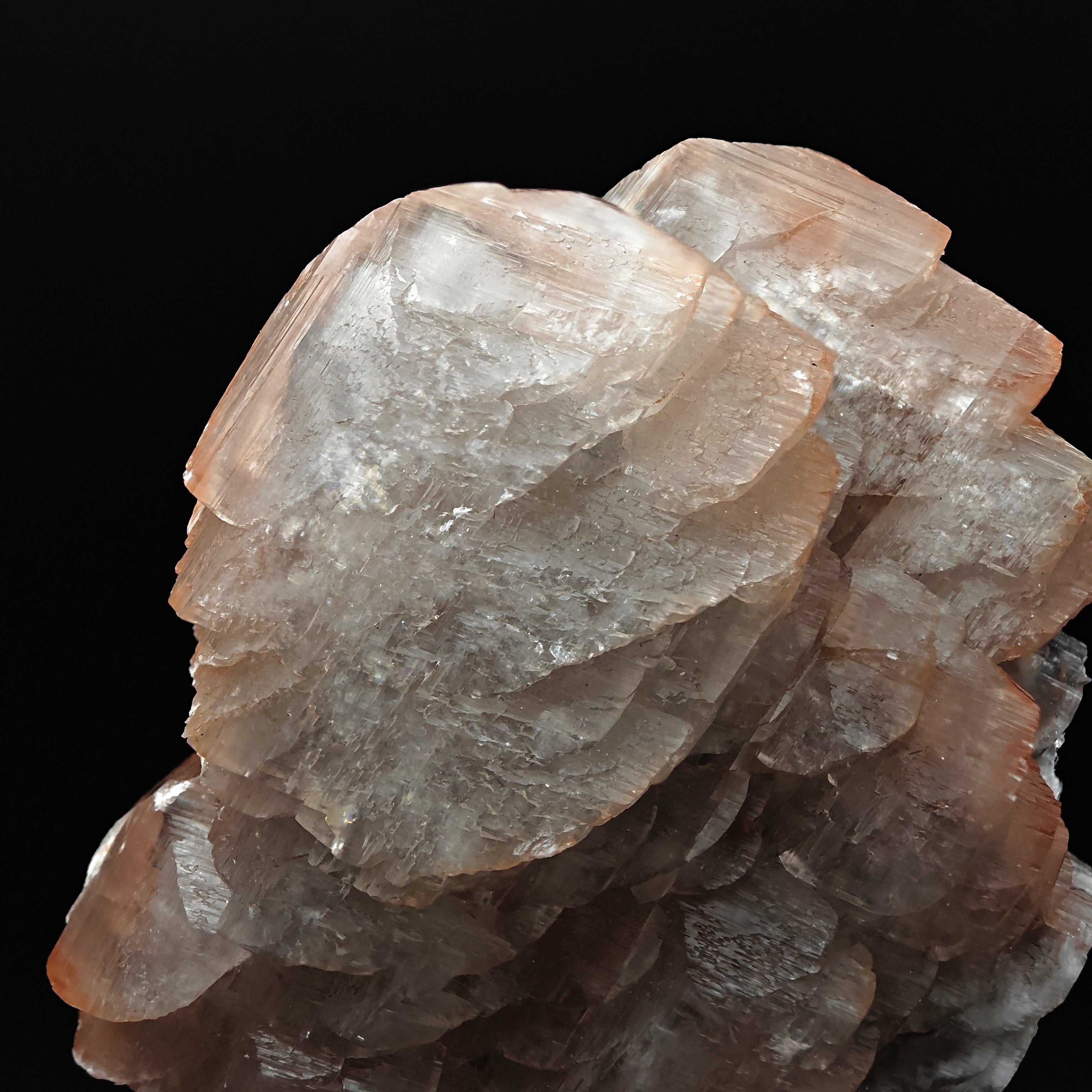 CALCITE – Lustrous Pagoda Crystals with Red Hematite, Fengjiashan Mine, China
