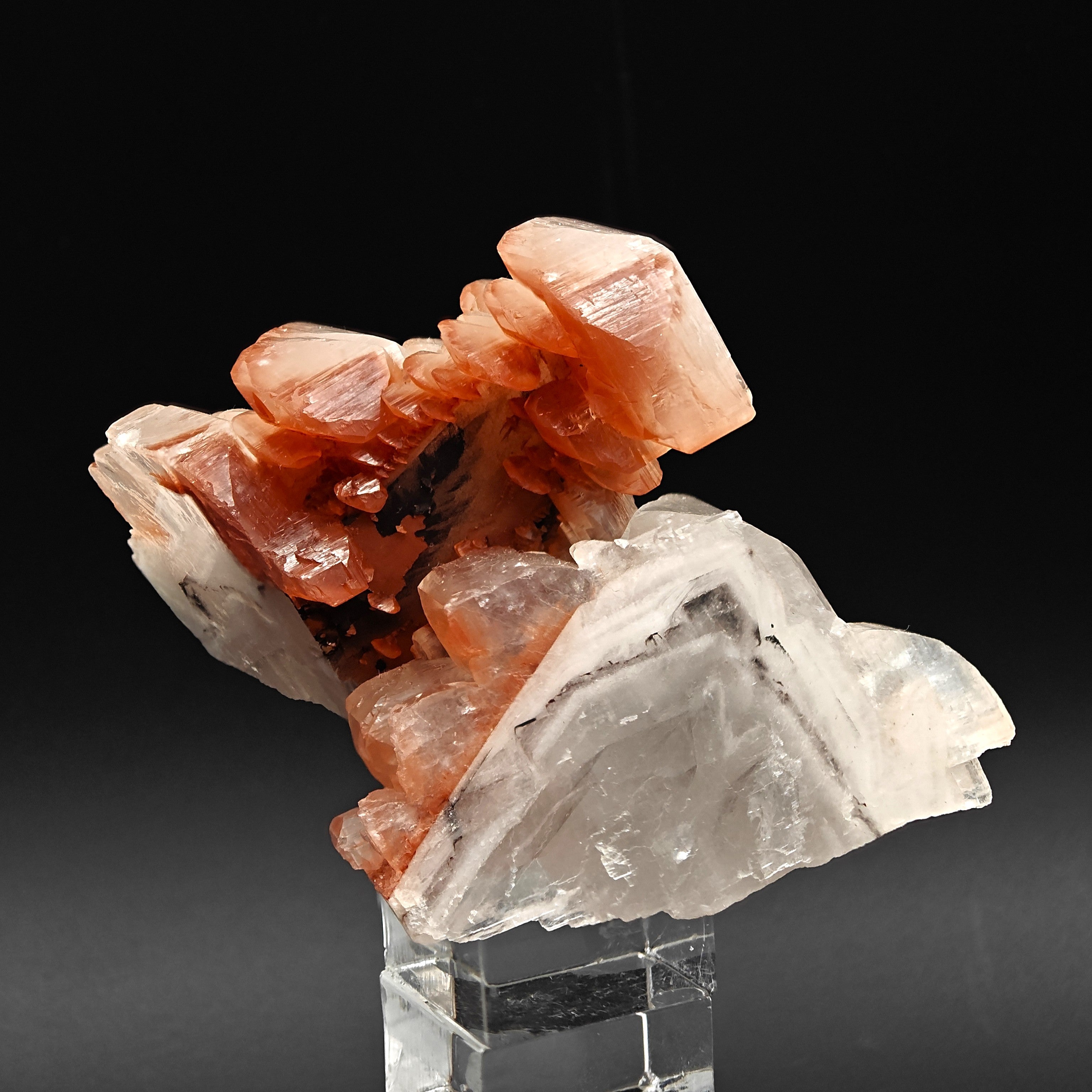 CALCITE – Lustrous Scepter Cluster with Red Hematite, Fengjiashan Mine, China