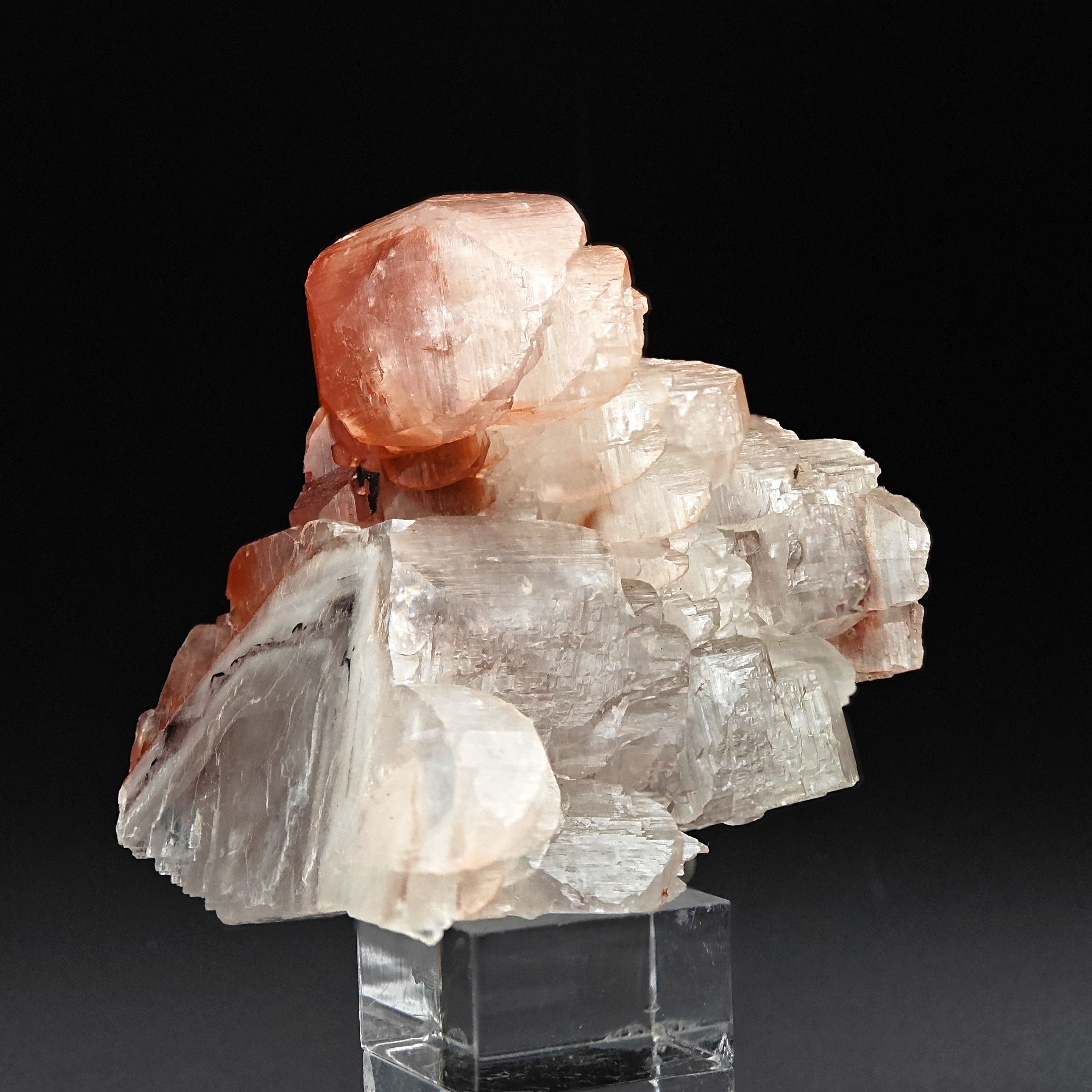 CALCITE – Lustrous Scepter Cluster with Red Hematite, Fengjiashan Mine, China