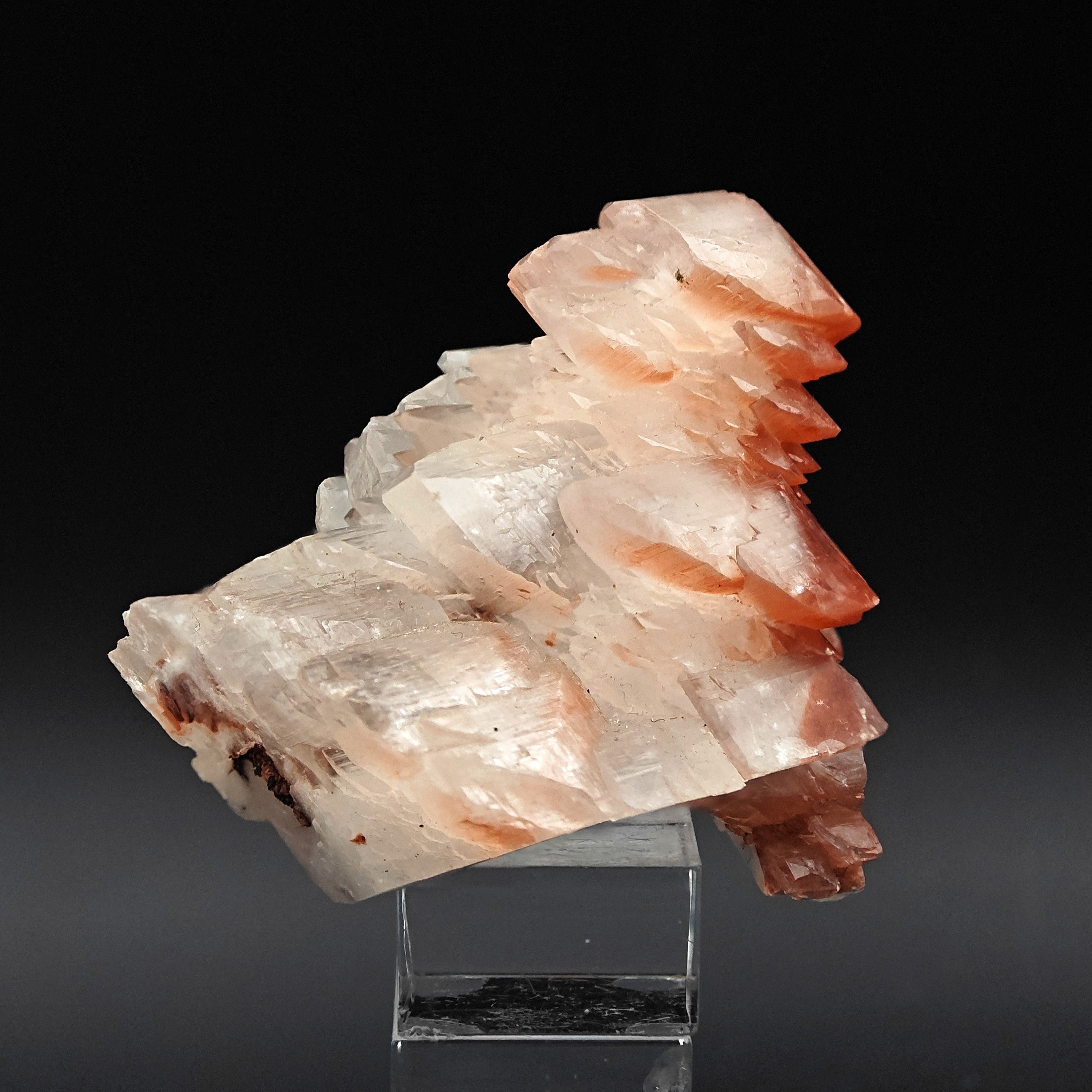 CALCITE – Lustrous Scepter Cluster with Red Hematite, Fengjiashan Mine, China