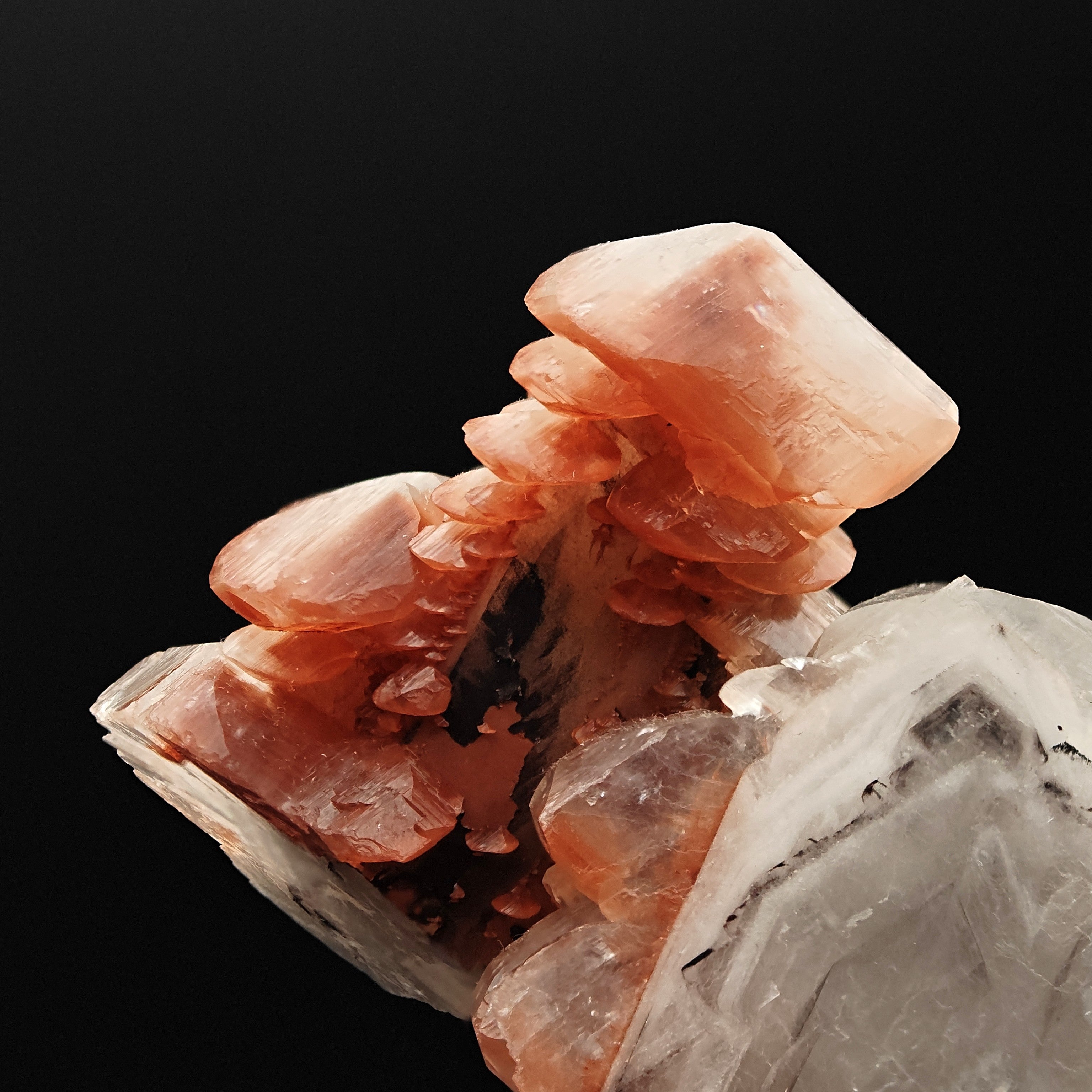 CALCITE – Lustrous Scepter Cluster with Red Hematite, Fengjiashan Mine, China
