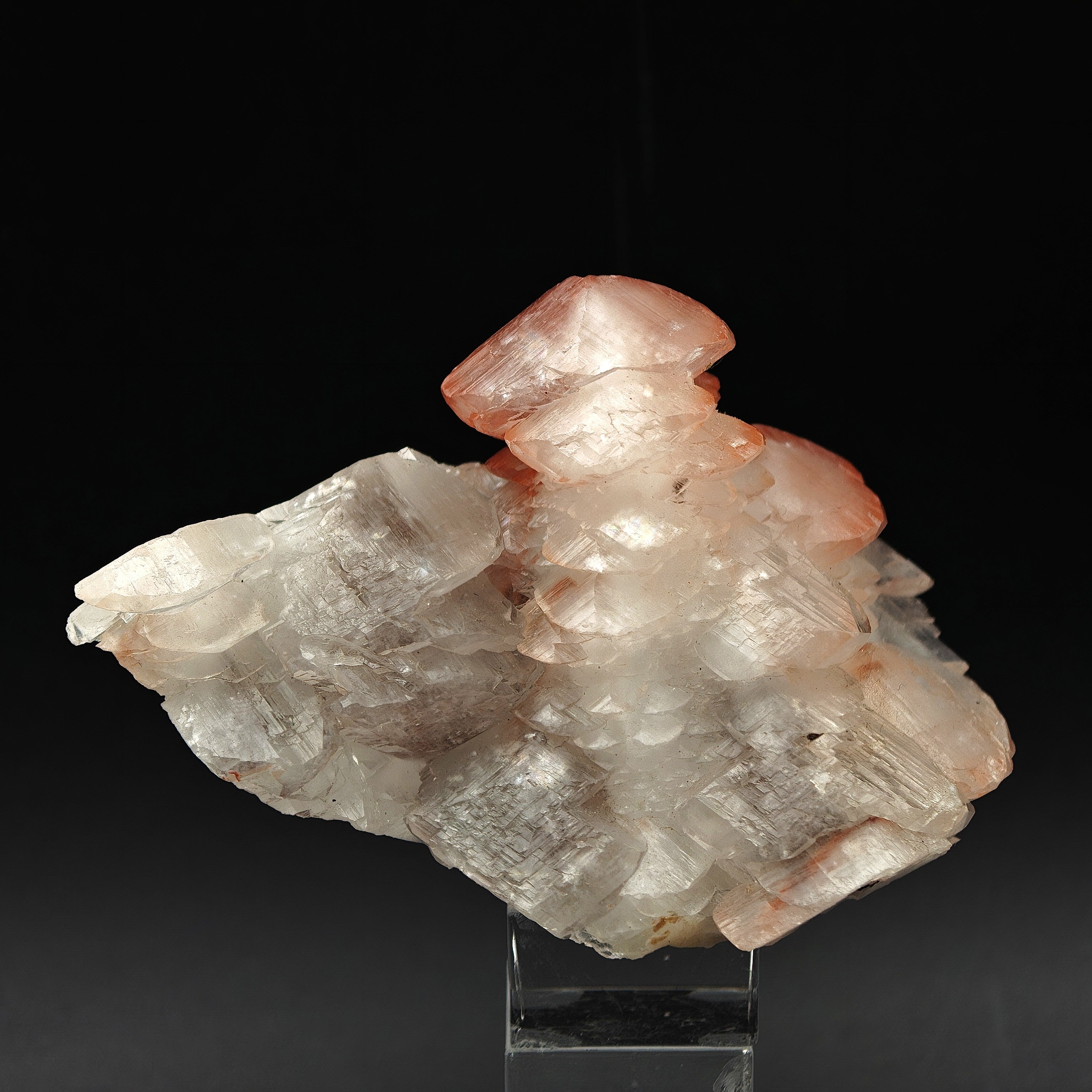 CALCITE – Lustrous Scepter Cluster with Red Hematite, Fengjiashan Mine, China