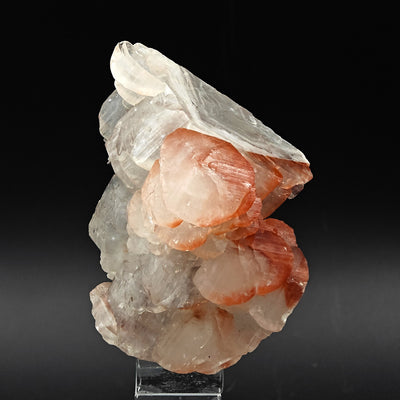 Side angle of calcite cluster showing second-generation crystal growth, China
