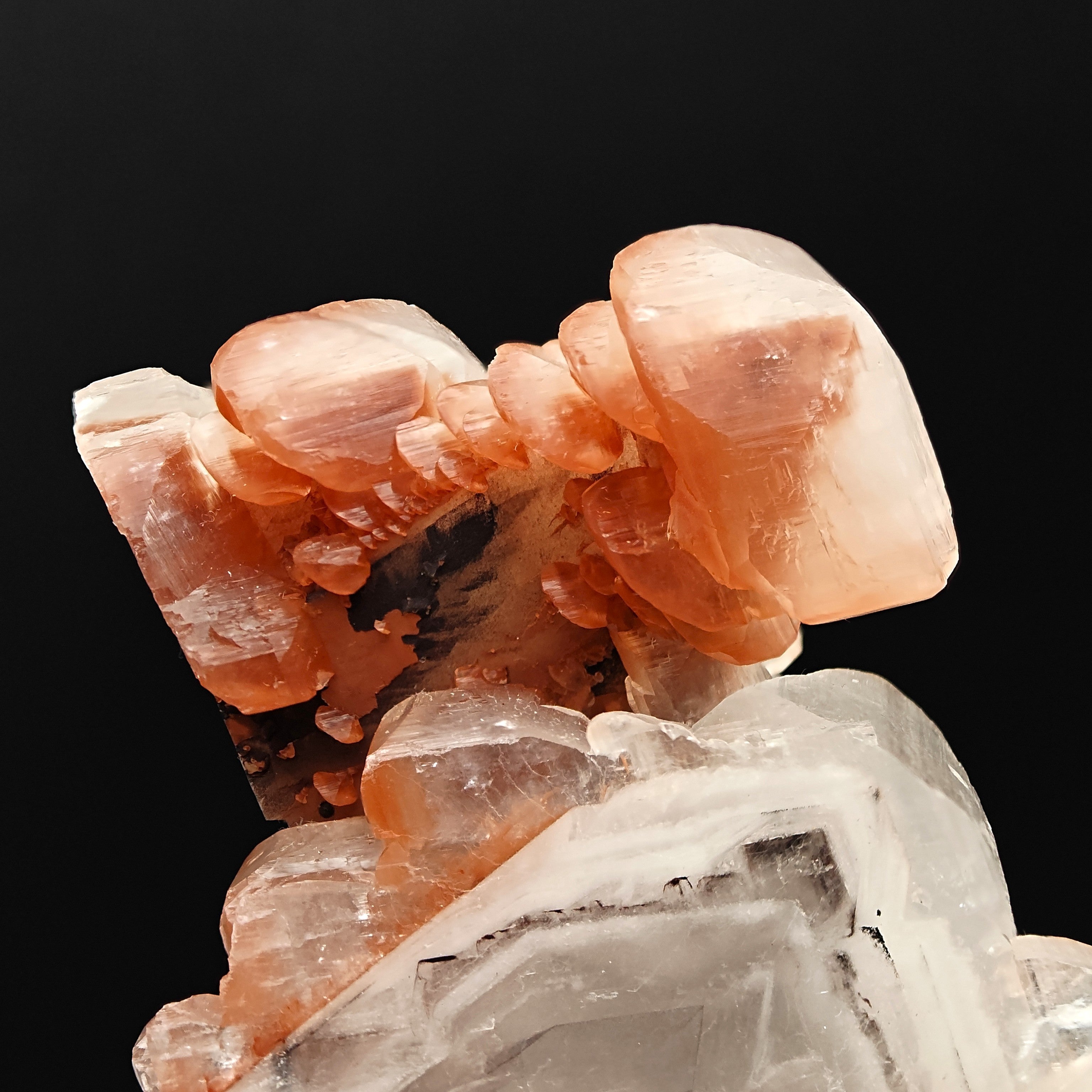 CALCITE – Lustrous Scepter Cluster with Red Hematite, Fengjiashan Mine, China