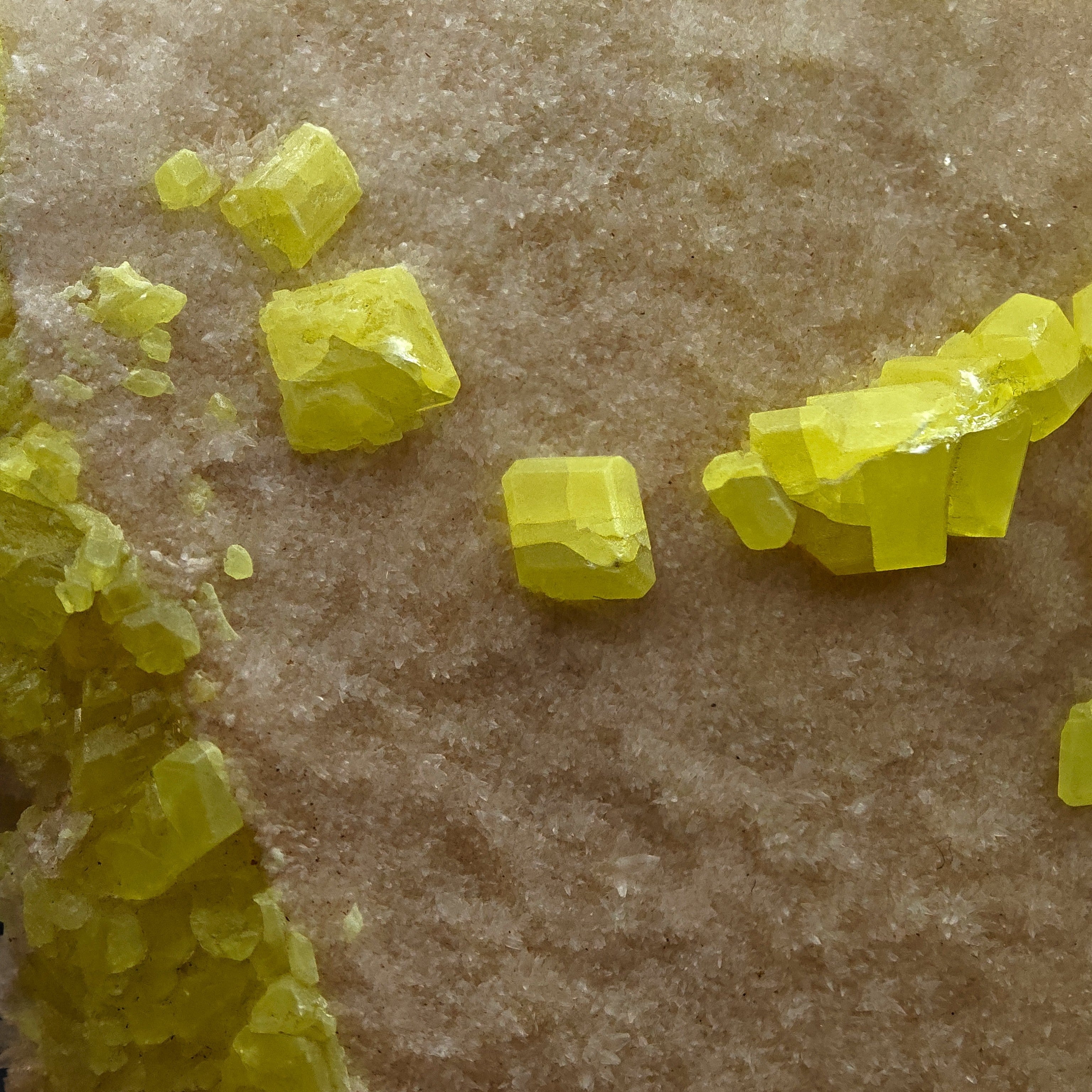 ARAGONITE & SULFUR – Large Bifacial Cluster, Agrigento, Sicily, Italy
