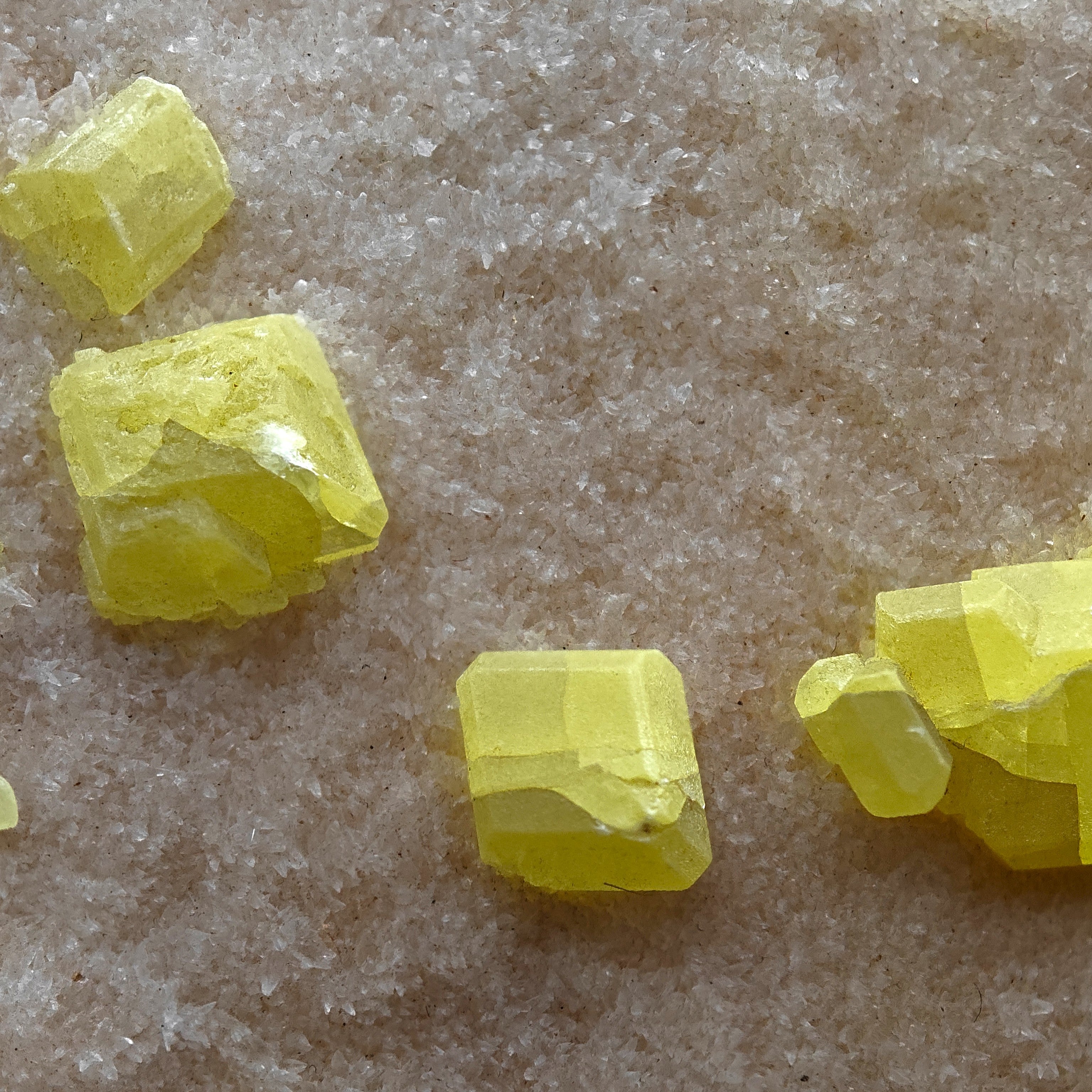 ARAGONITE & SULFUR – Large Bifacial Cluster, Agrigento, Sicily, Italy