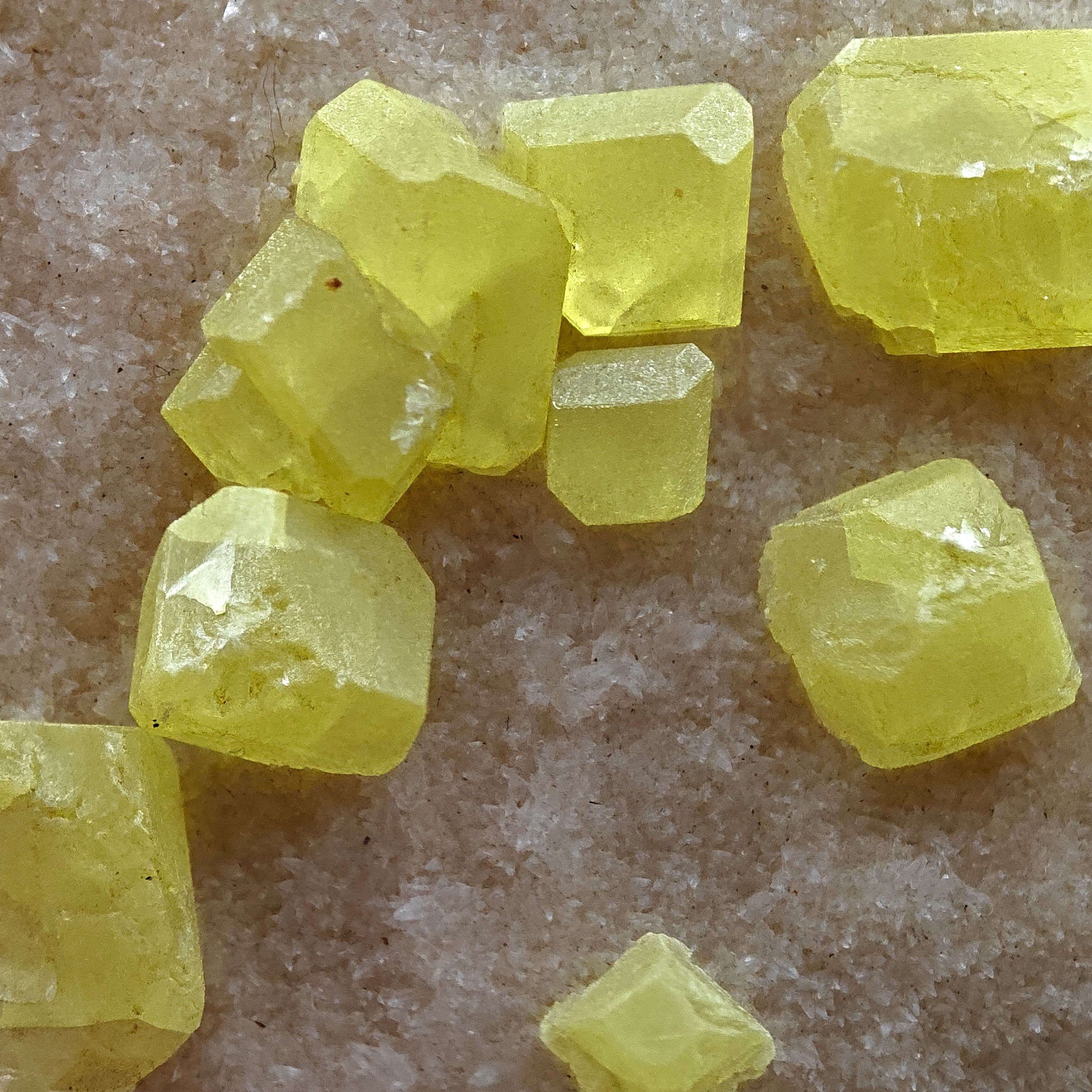 ARAGONITE & SULFUR – Large Bifacial Cluster, Agrigento, Sicily, Italy