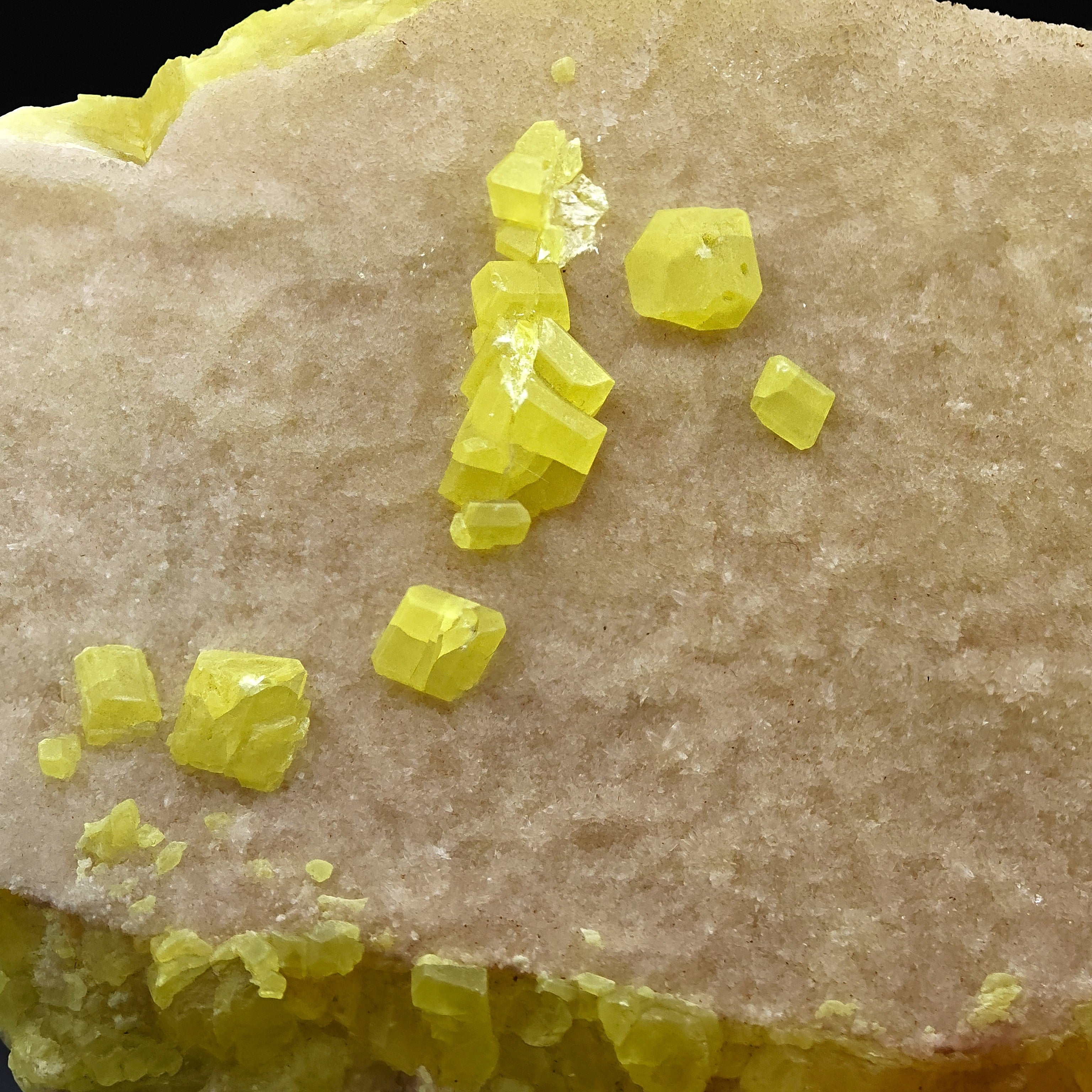 ARAGONITE & SULFUR – Large Bifacial Cluster, Agrigento, Sicily, Italy
