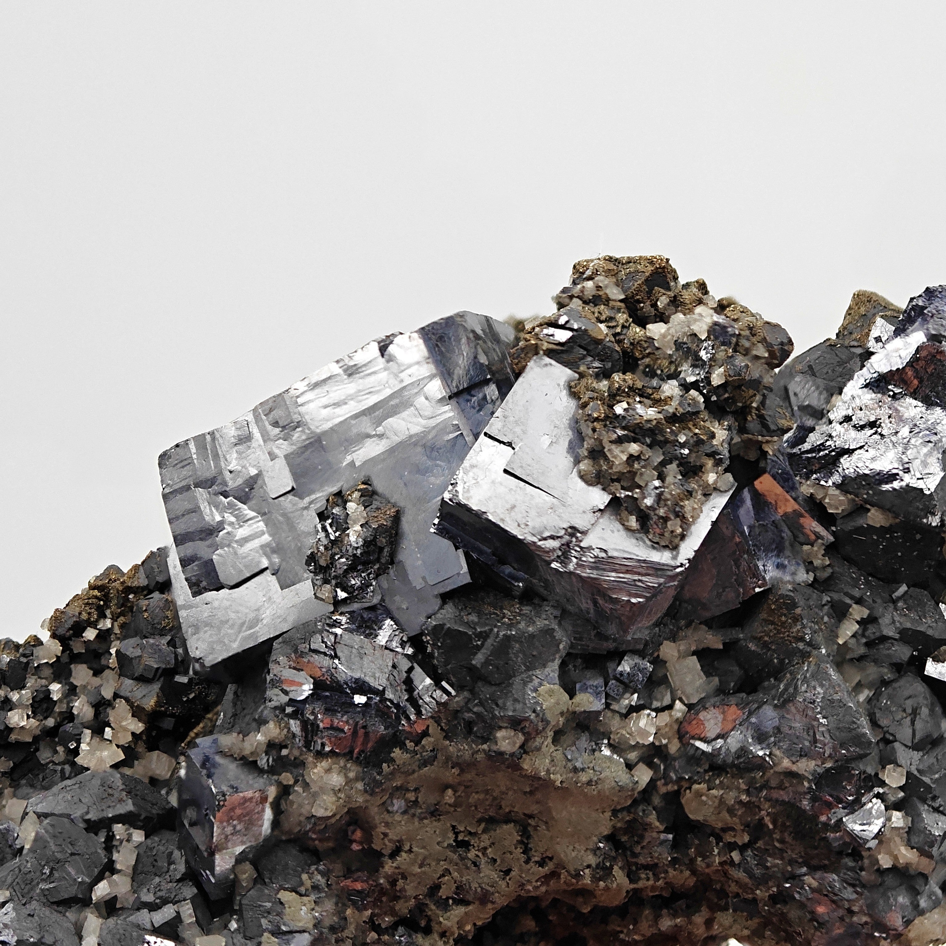 GALENA & CALCITE – Lustrous 2.3cm Cubic Crystals, Sweetwater Mine, Missouri, USA