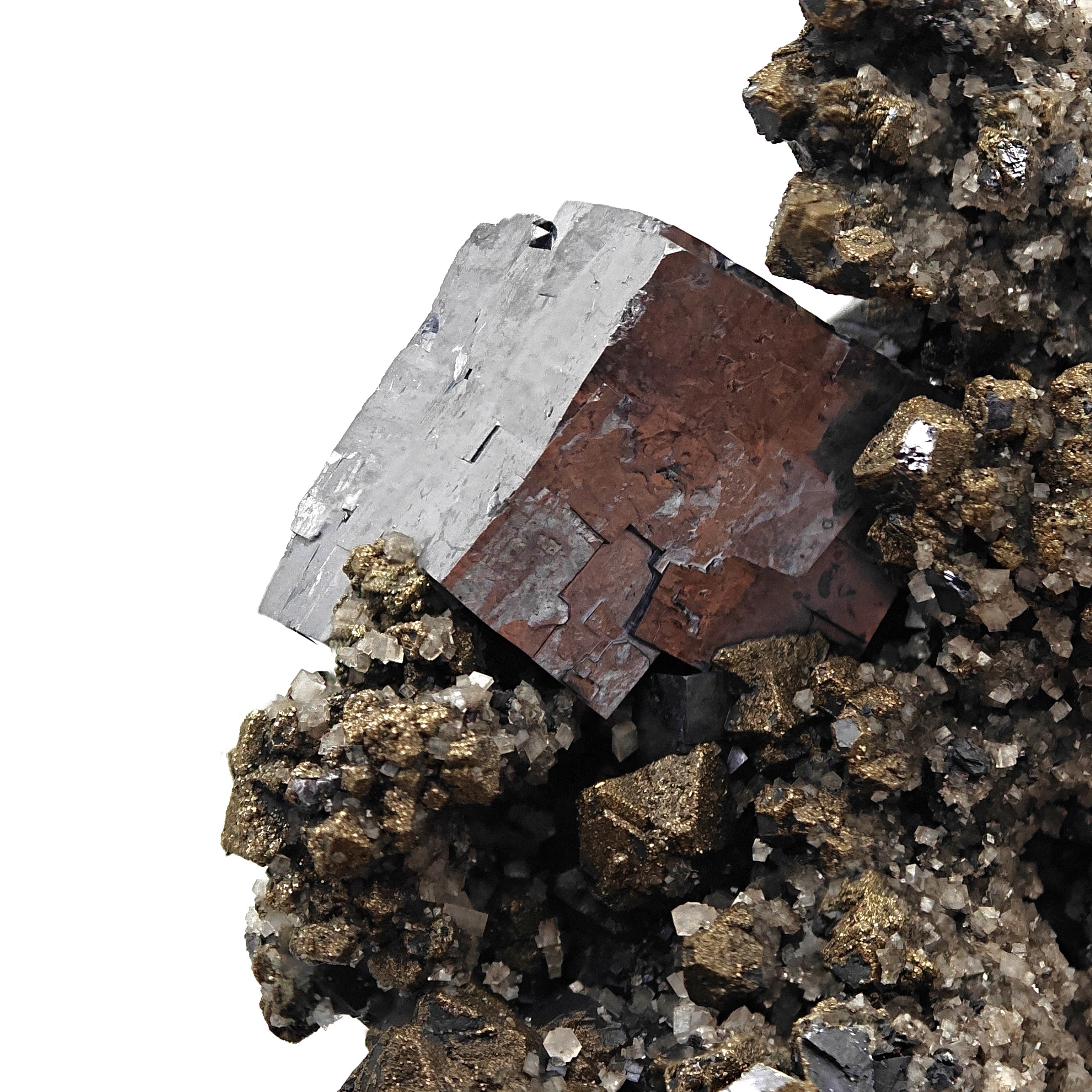 GALENA & CALCITE – Lustrous 2.3cm Cubic Crystals, Sweetwater Mine, Missouri, USA