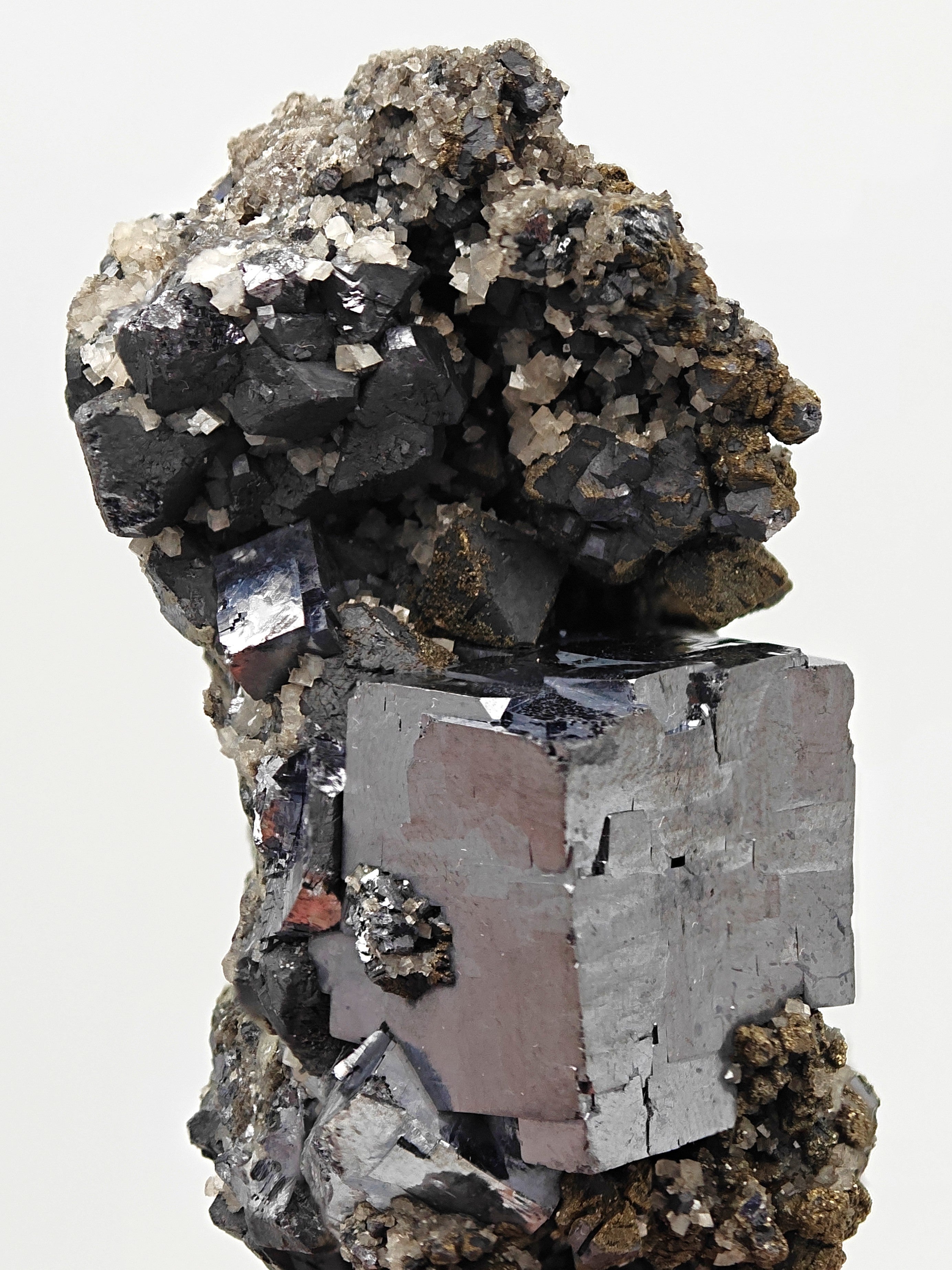 GALENA & CALCITE – Lustrous 2.3cm Cubic Crystals, Sweetwater Mine, Missouri, USA