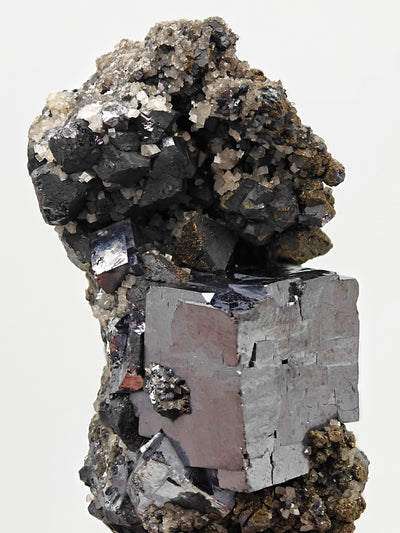 Back view of Galena and Calcite specimen showing crystal habit, Sweetwater Mine