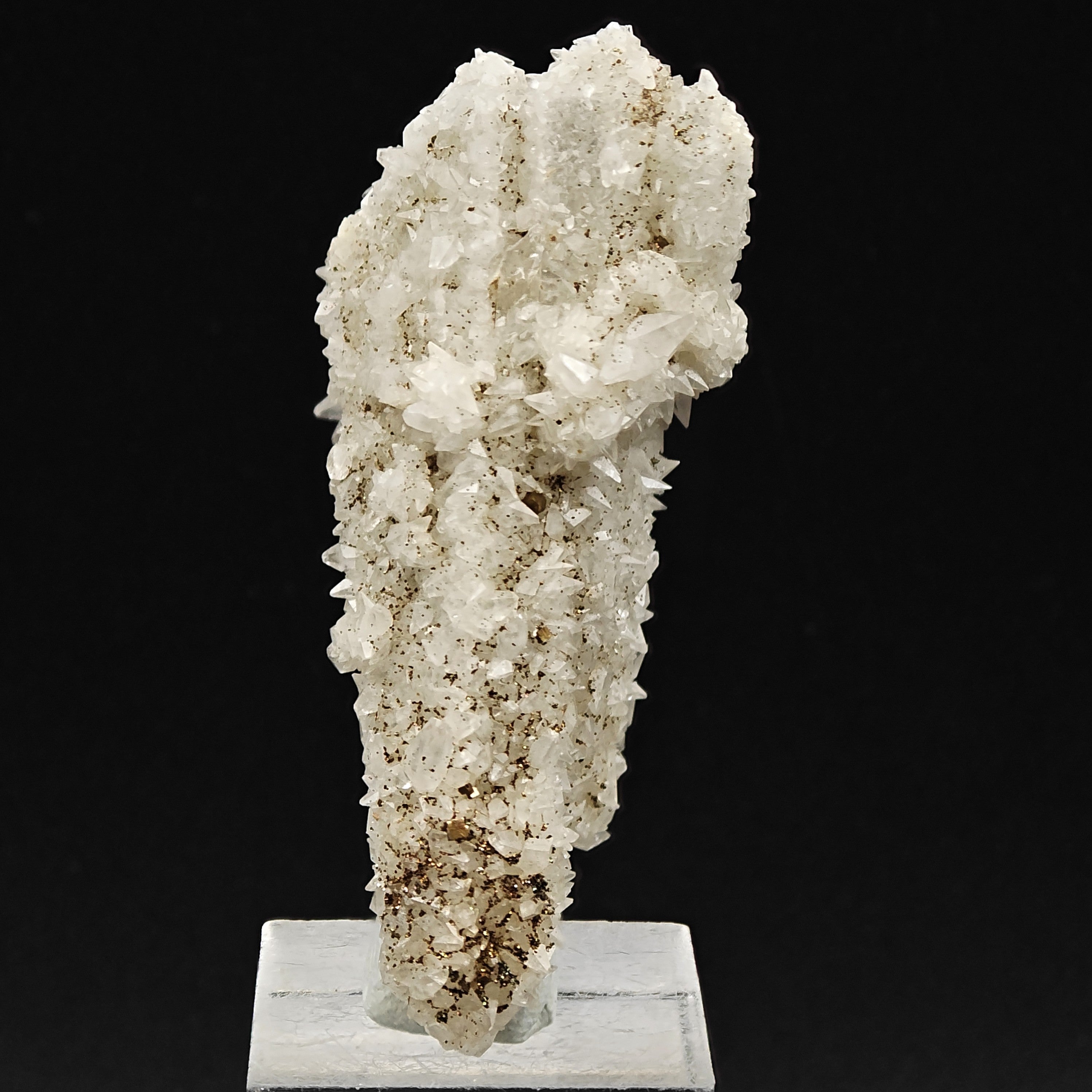 CALCITE & PYRITE on QUARTZ – Doubly Terminated with Calcite Rim, Traversella, Italy