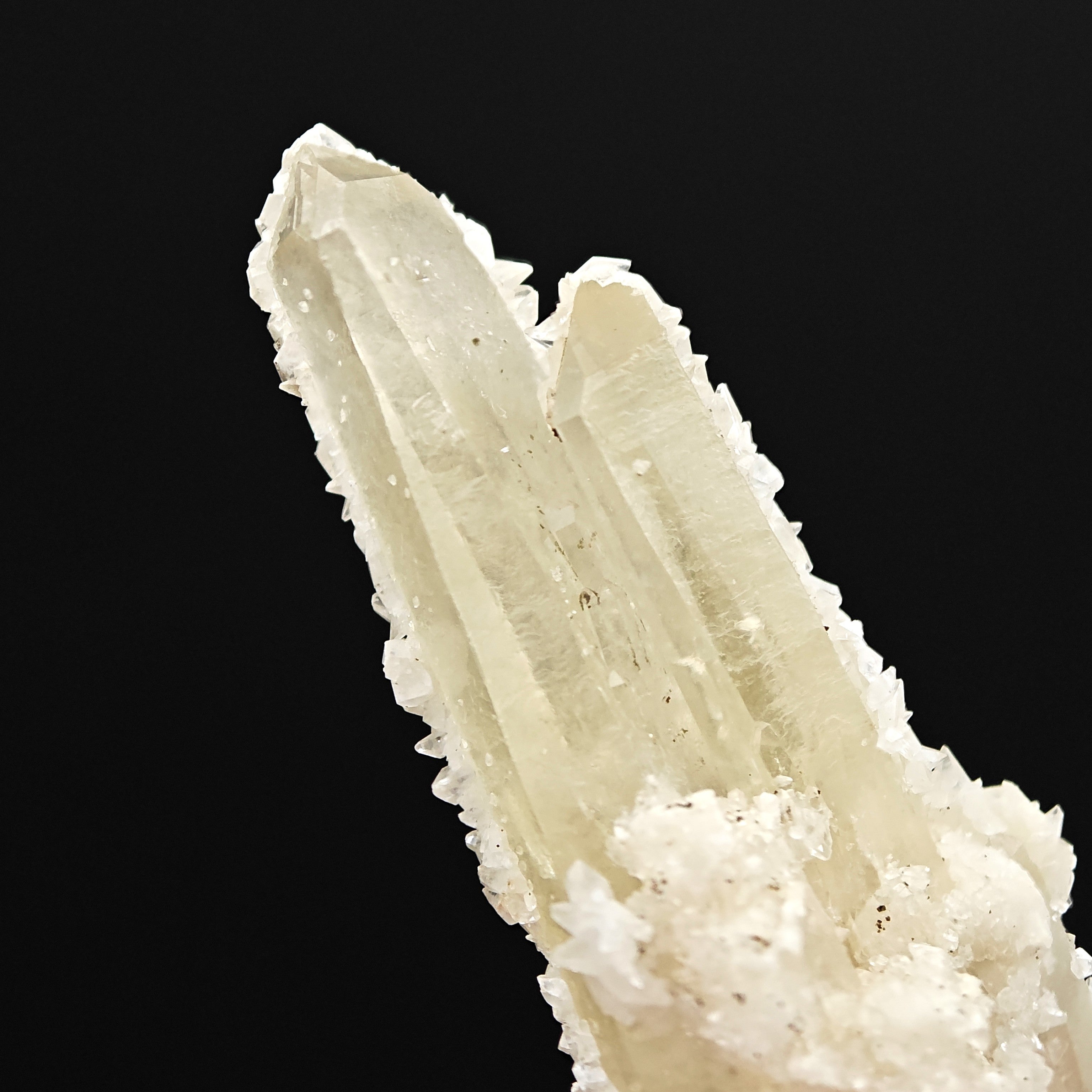 CALCITE & PYRITE on QUARTZ – Doubly Terminated with Calcite Rim, Traversella, Italy