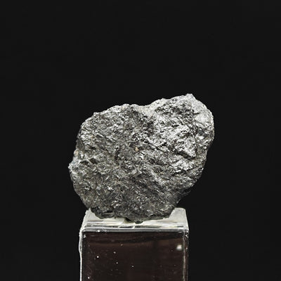 Back view of geocronite specimen on quartz from Pollone Mine, Lucca Province, Italy