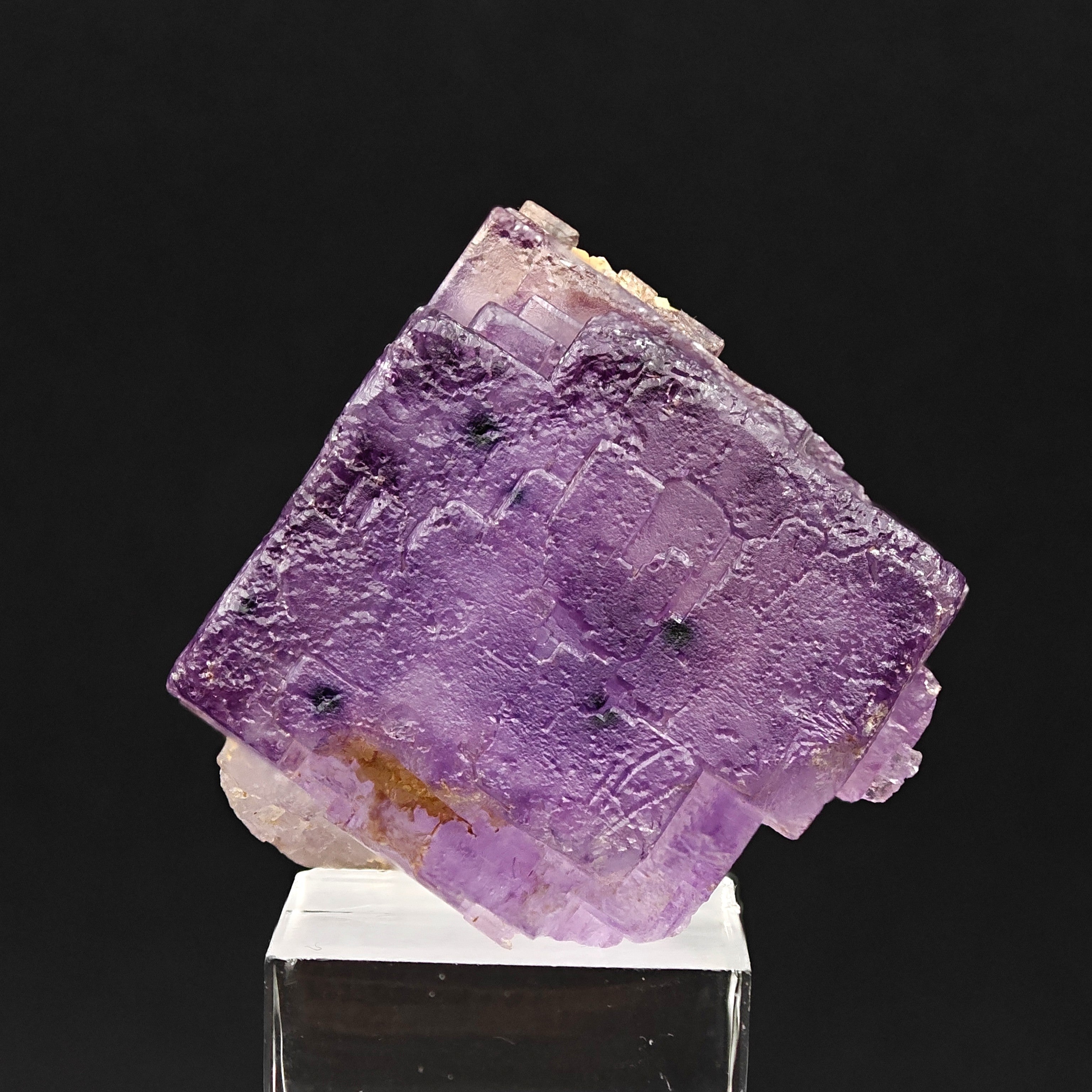 FLUORITE – Intense Purple Cubic Crystals, Camissinone Mine, Zogno, Italy