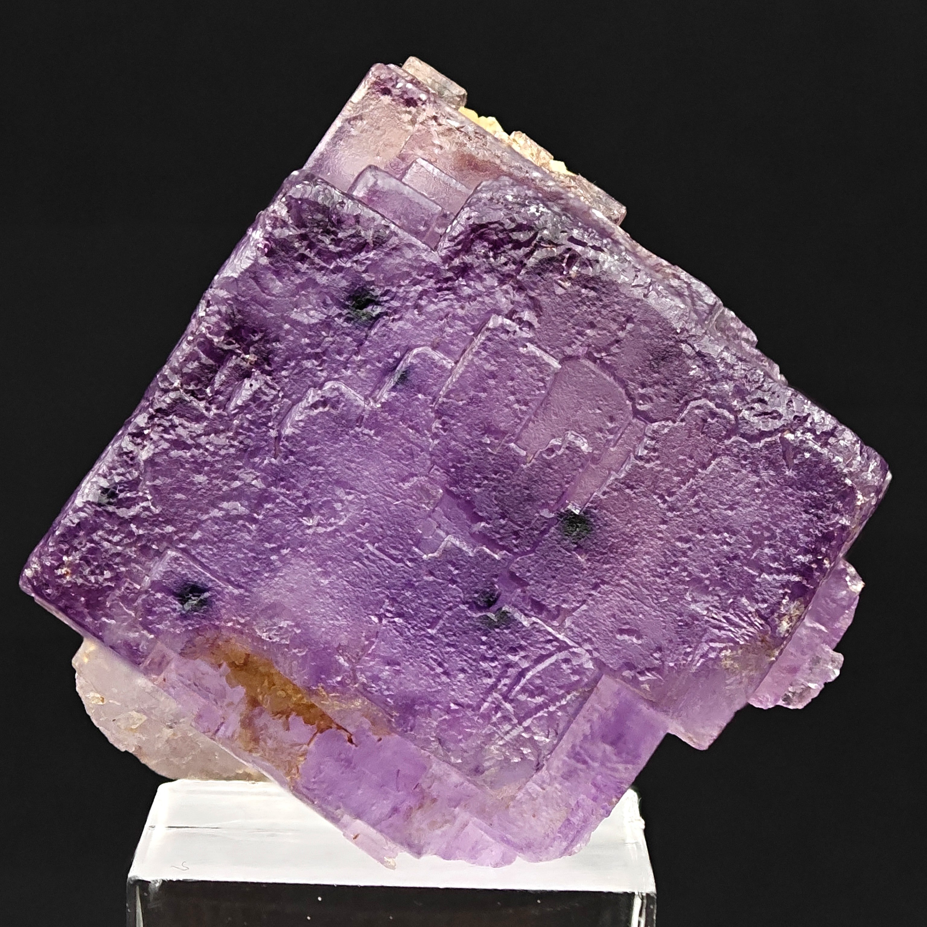 FLUORITE – Intense Purple Cubic Crystals, Camissinone Mine, Zogno, Italy