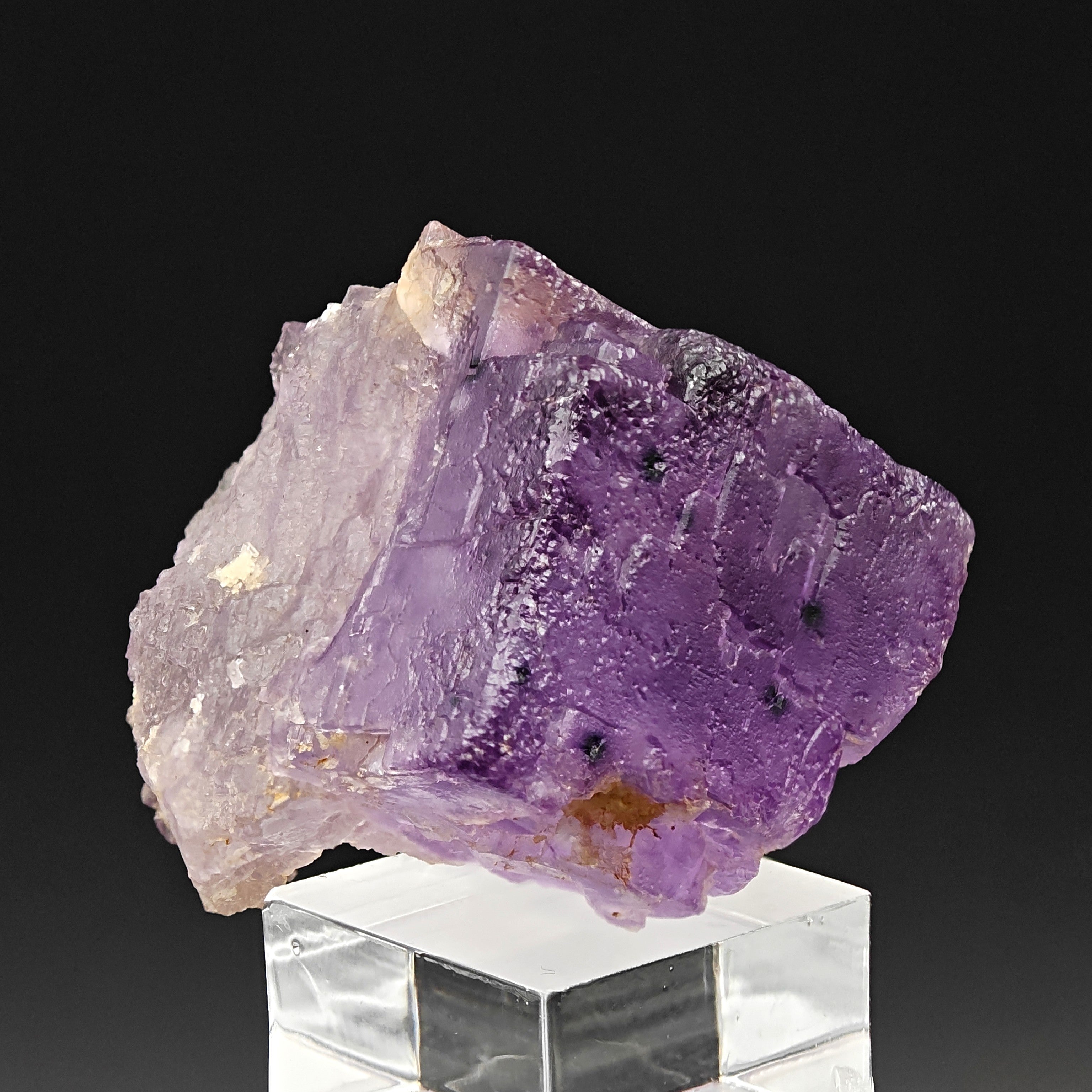 FLUORITE – Intense Purple Cubic Crystals, Camissinone Mine, Zogno, Italy